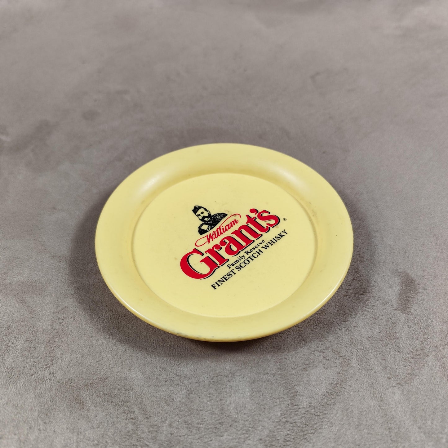 Cendrier ramasse monnaie Grant's vintage en plastique jaune Années 1980
