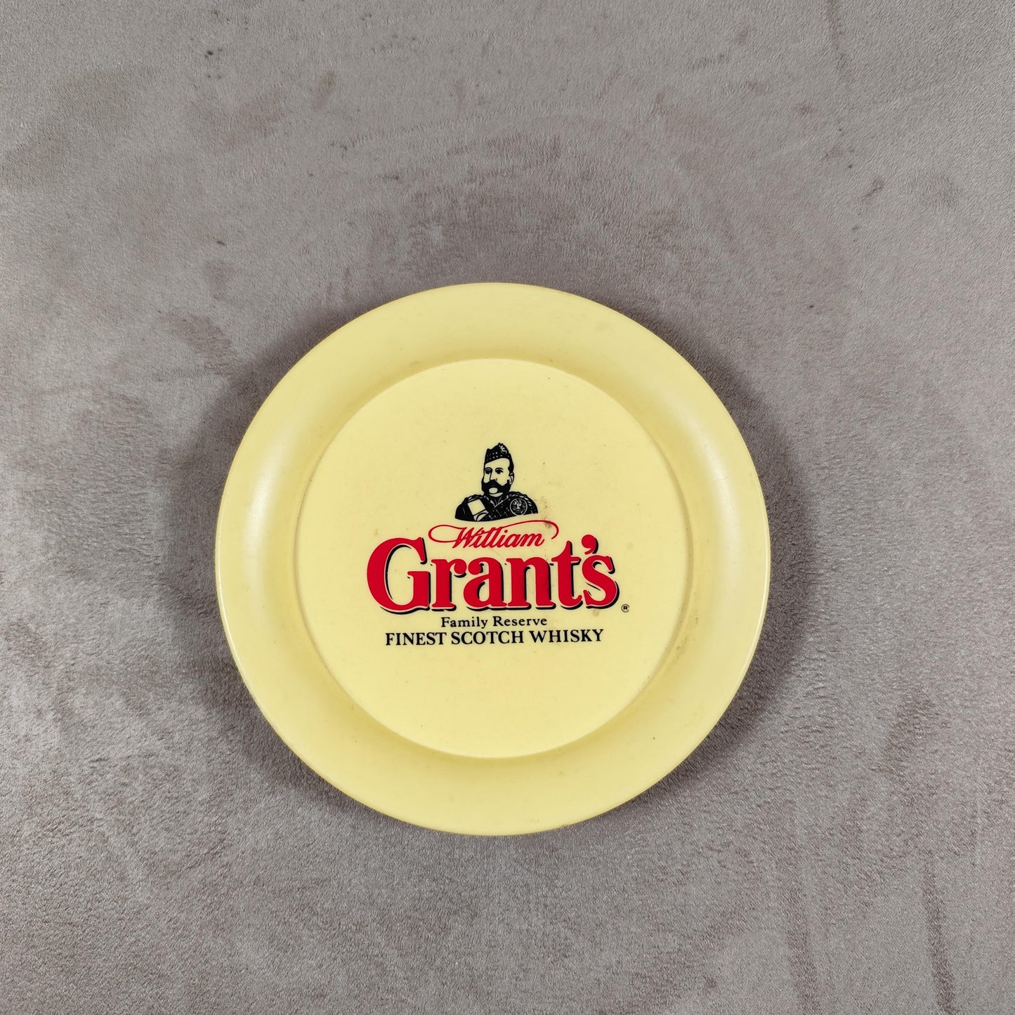 Cendrier ramasse monnaie Grant's vintage en plastique jaune Années 1980