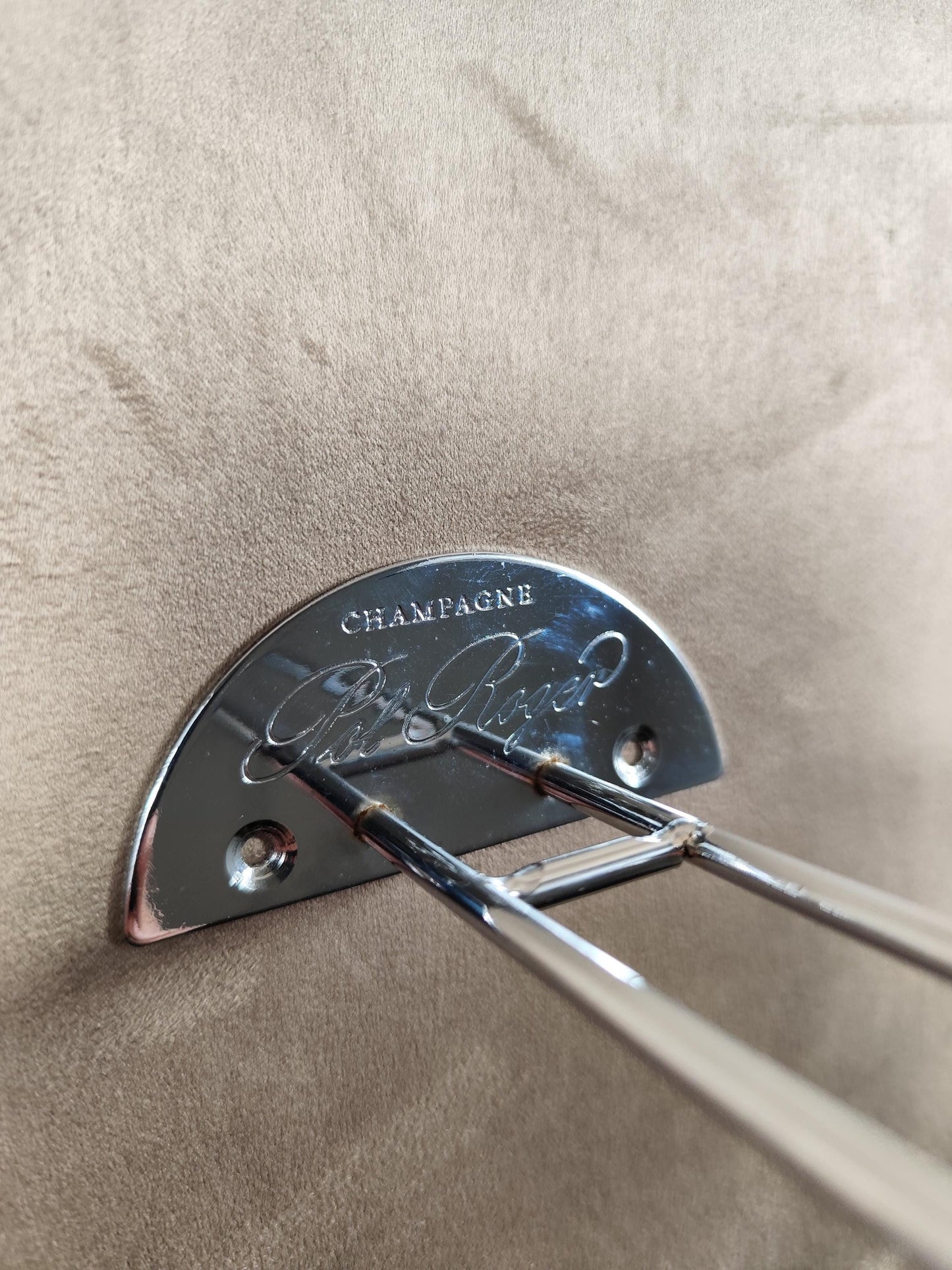 Porte verre mural pour flûte de champagne Pol Roger, Made in France, Vintage 1980