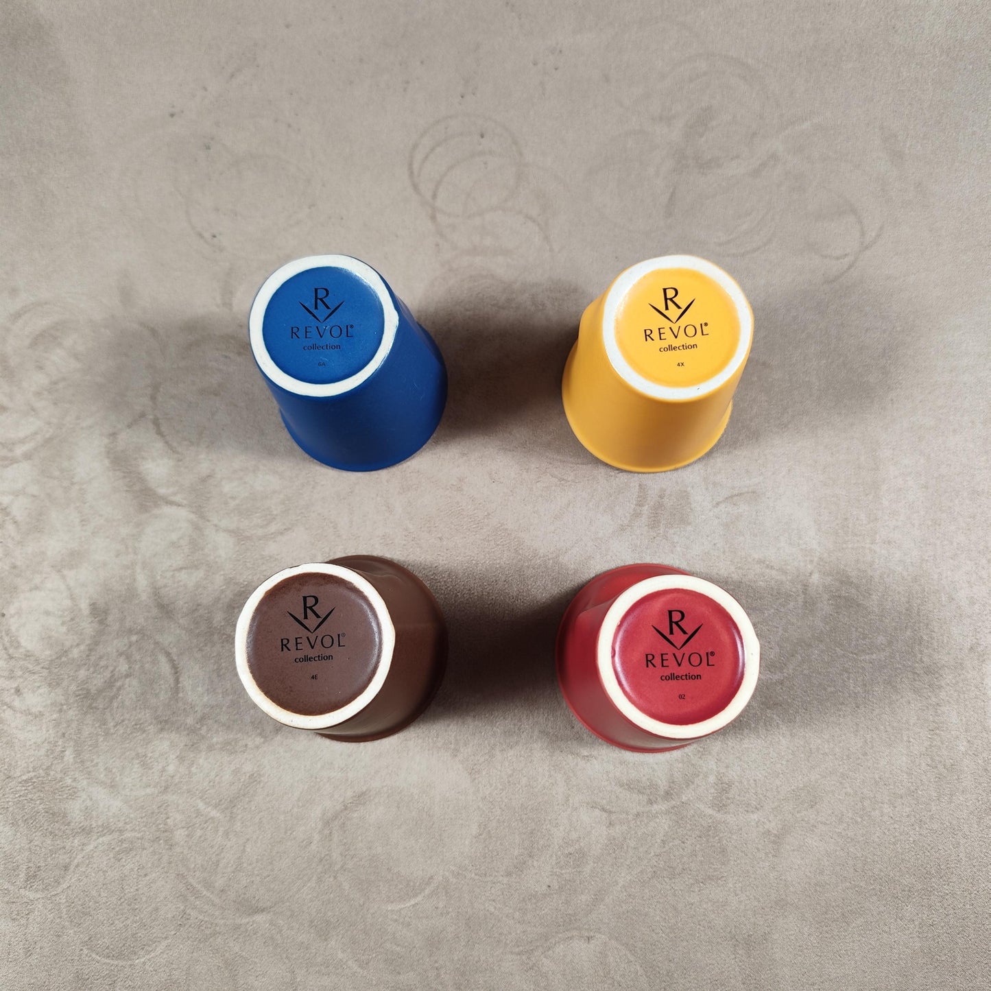 Lot de 4 gobelet Froissé REVOL en céramique, Made in France, Vintage 2000