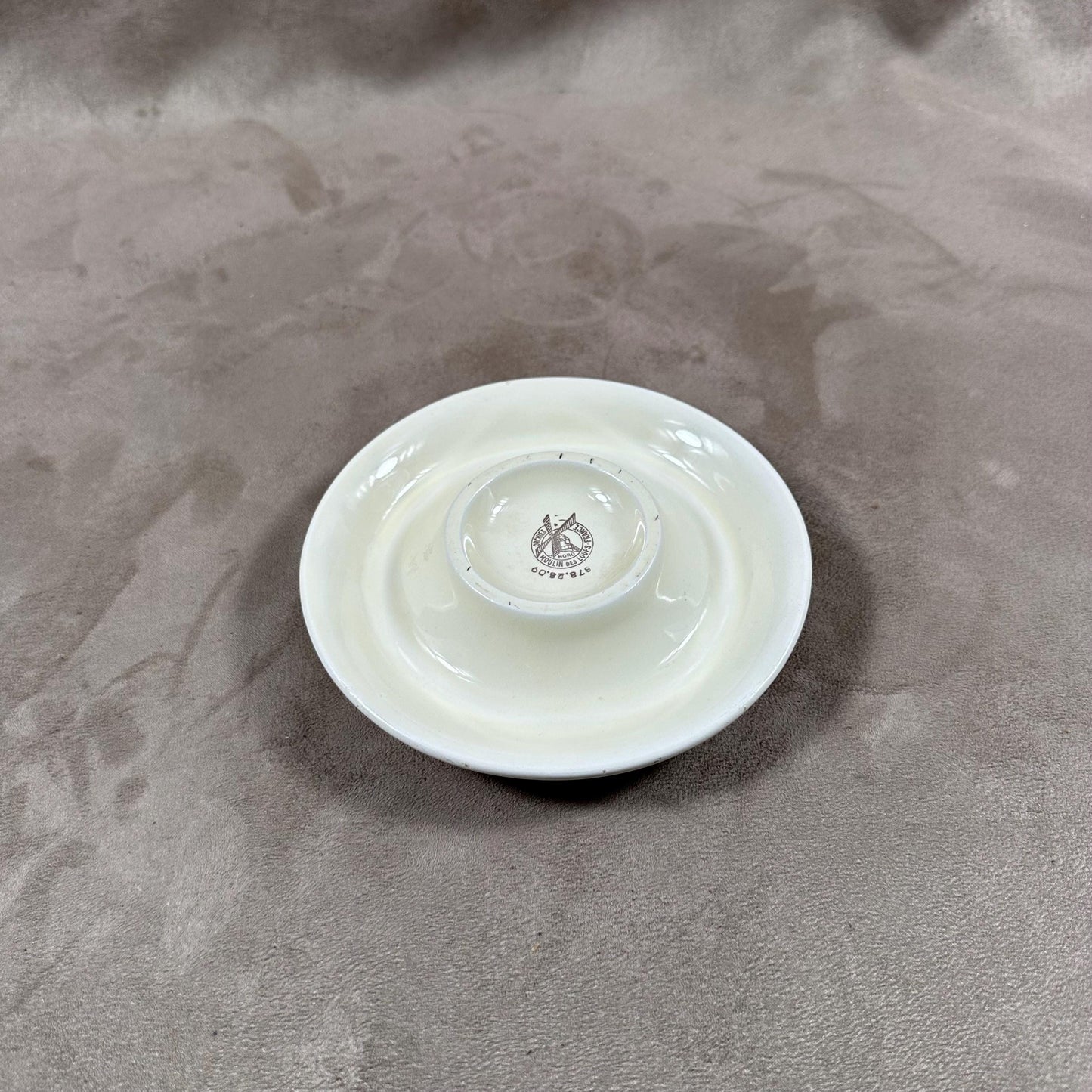 Cendrier vintage Campari en faience blanche et rouge Made in France