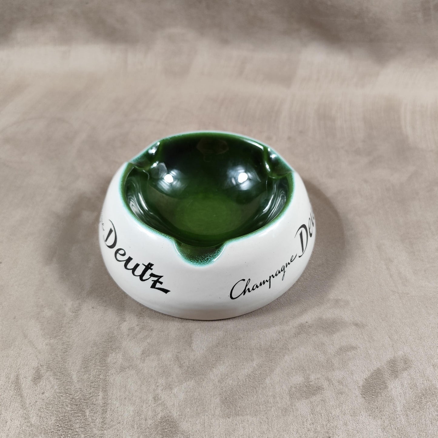 Cendrier champagne Deutz faïence Made in France Années 1950