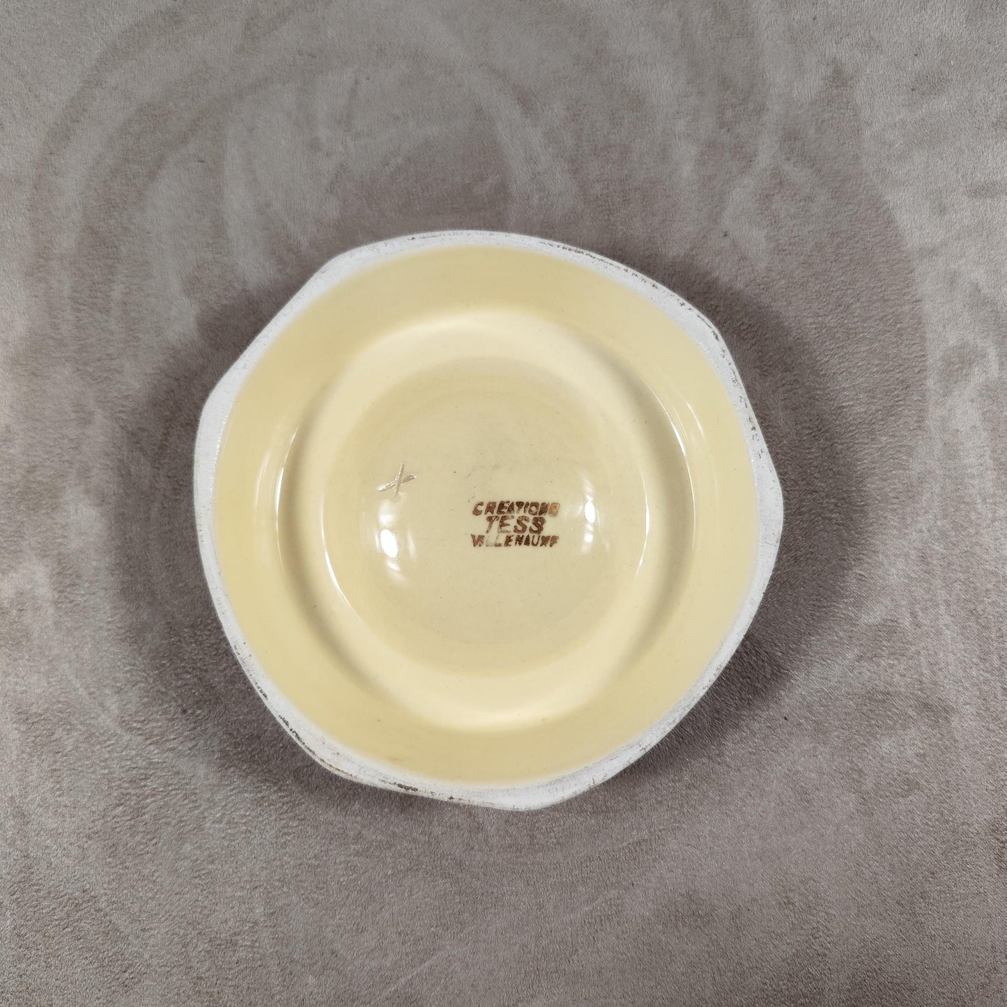 Cendrier champagne Piper Heidsieck en faïence de Villenauxe Made in France Vintage 1950