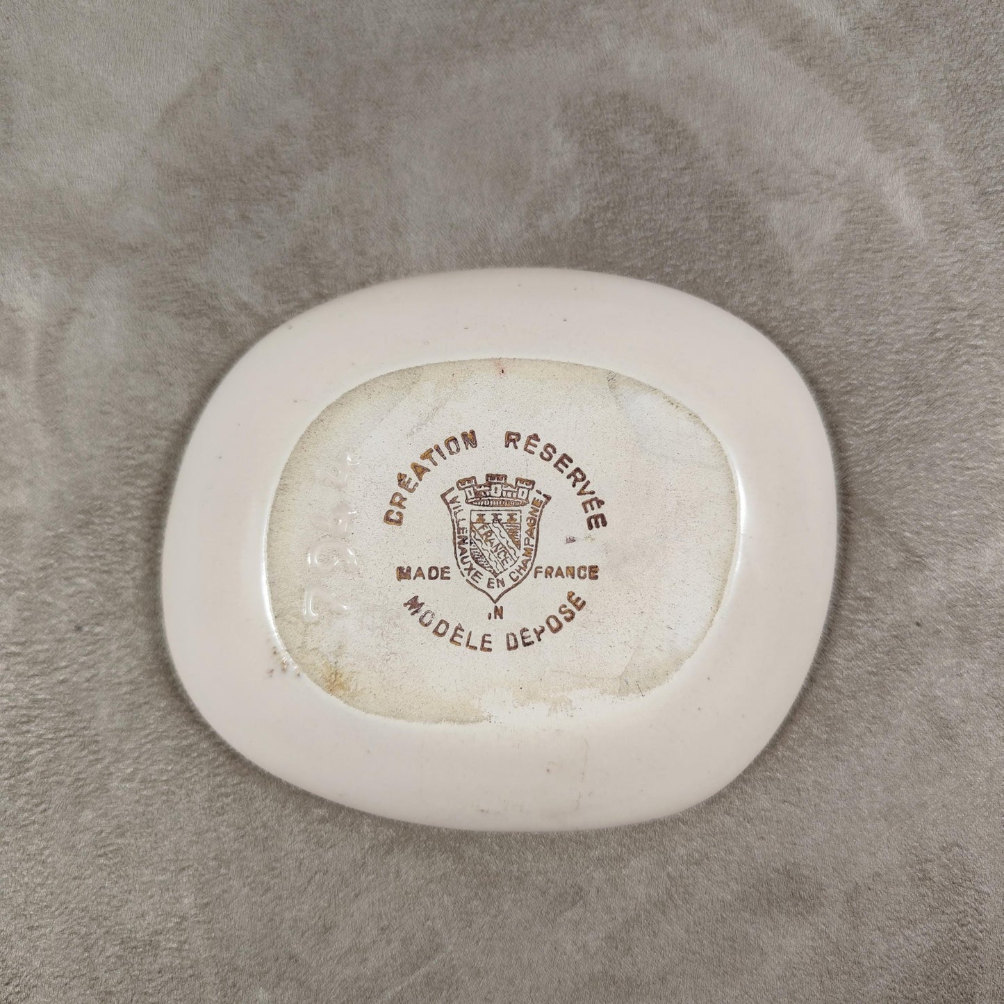 Cendrier publicitaire en faience Champagne Jacquesson & Fils Reims par Villenauxe Made in France Vintage 1970