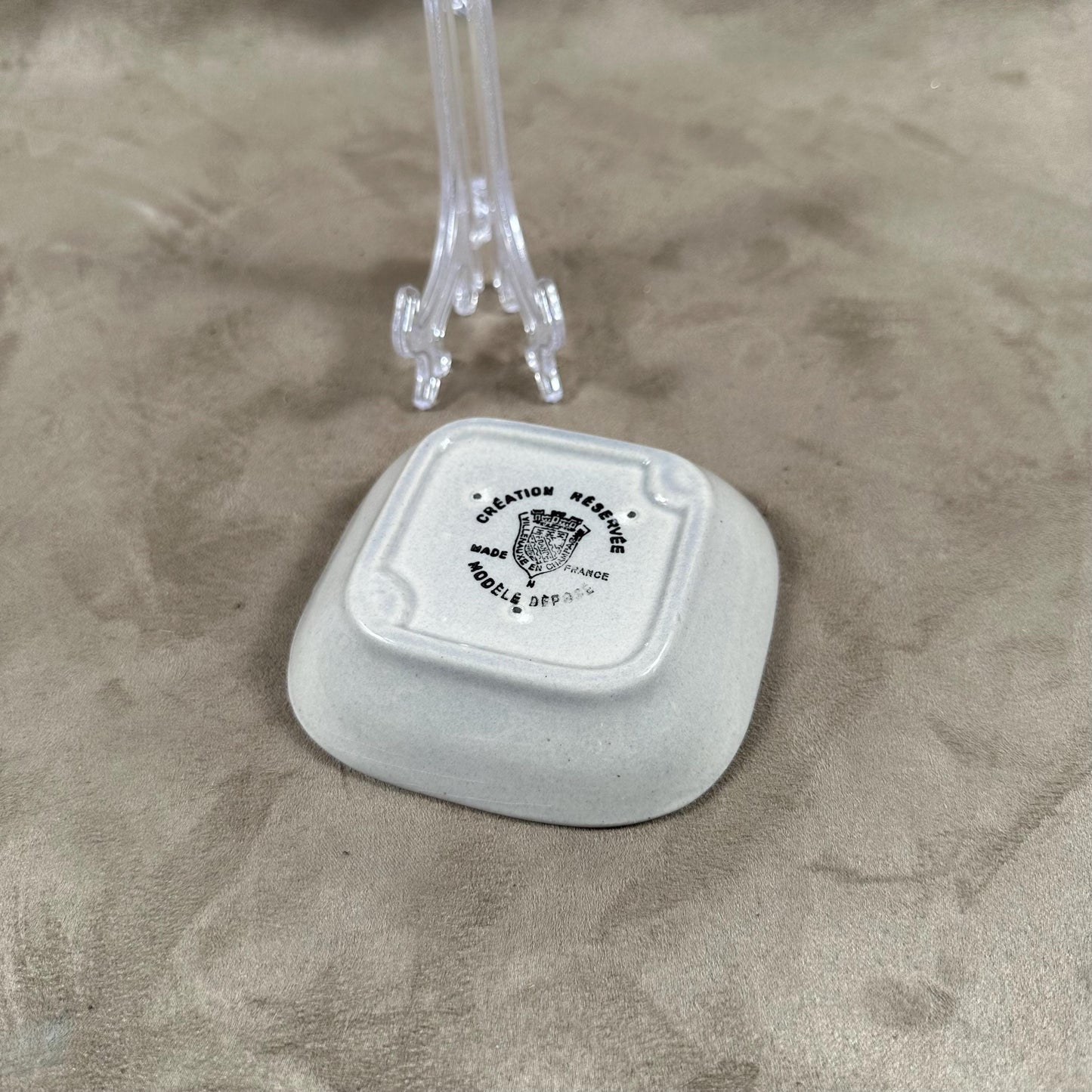 Cendrier Philipponnat publicitaire vintage en faience grise Champagne Reims France vintage