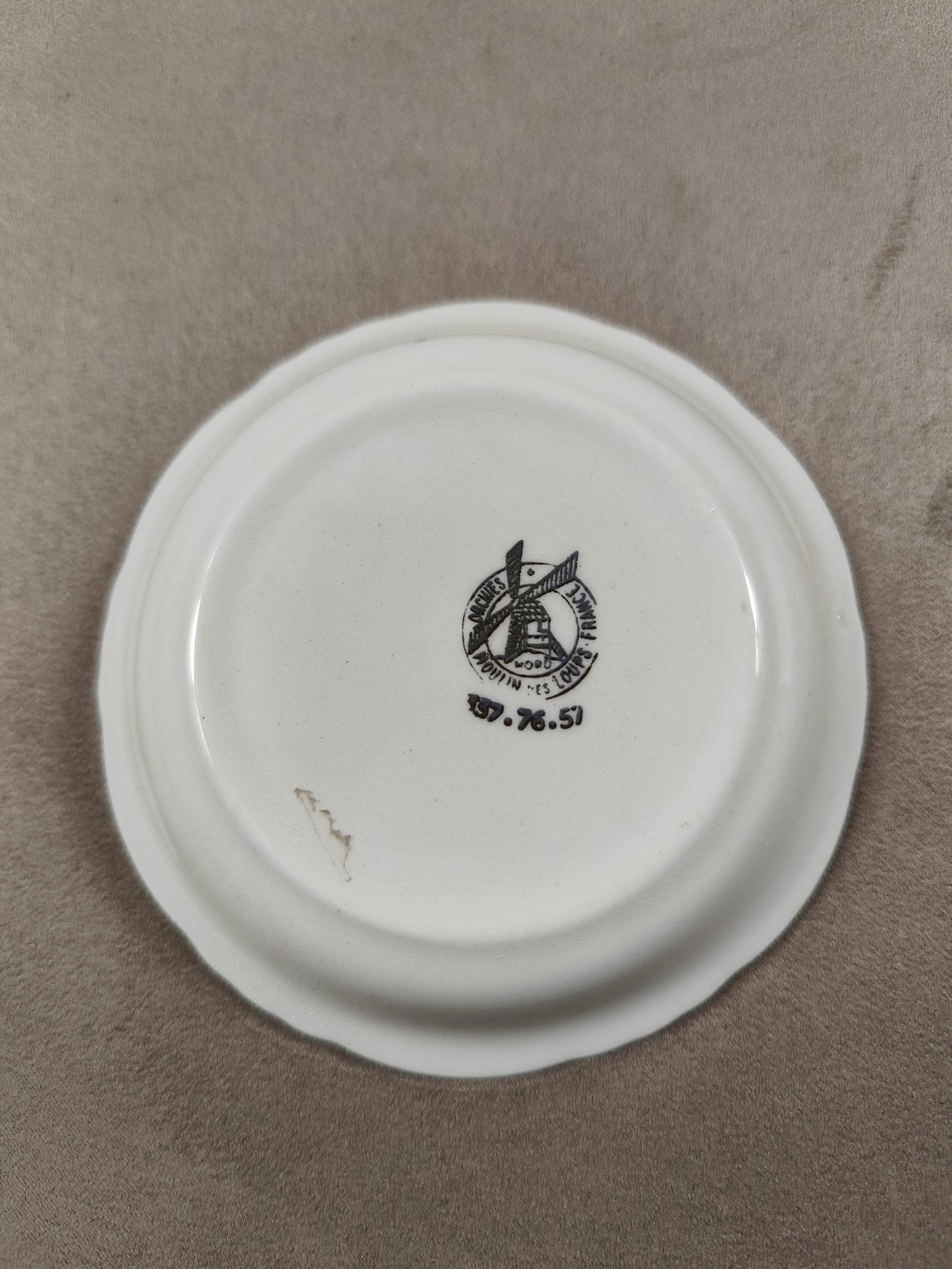 Cendrier vide-poche Champagne Veuve Clicquot Ponsardin faïence Moulin des Loups Reims France vintage