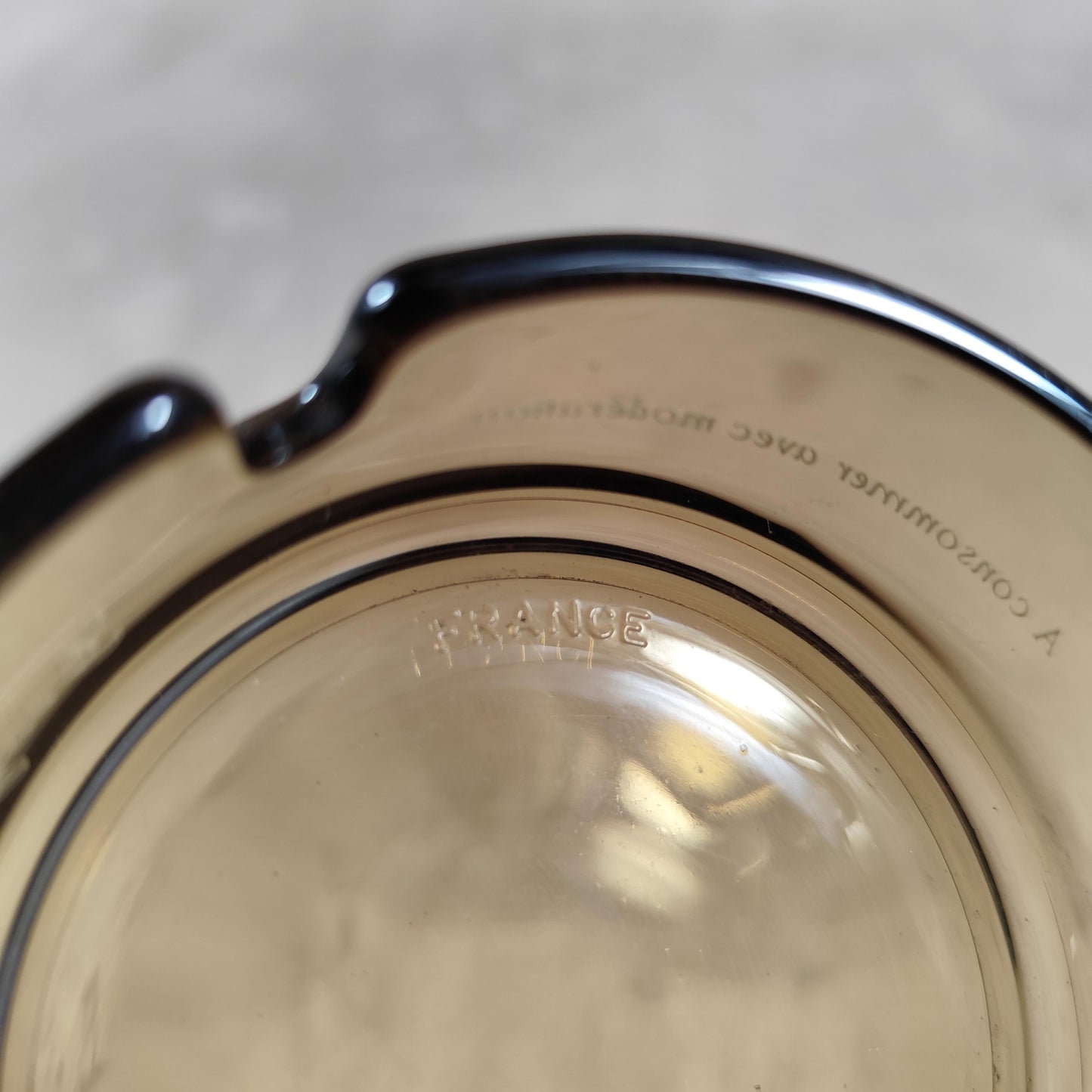 Cendrier publicitaire en verre fumé Georges Merignac Bordeaux vintage