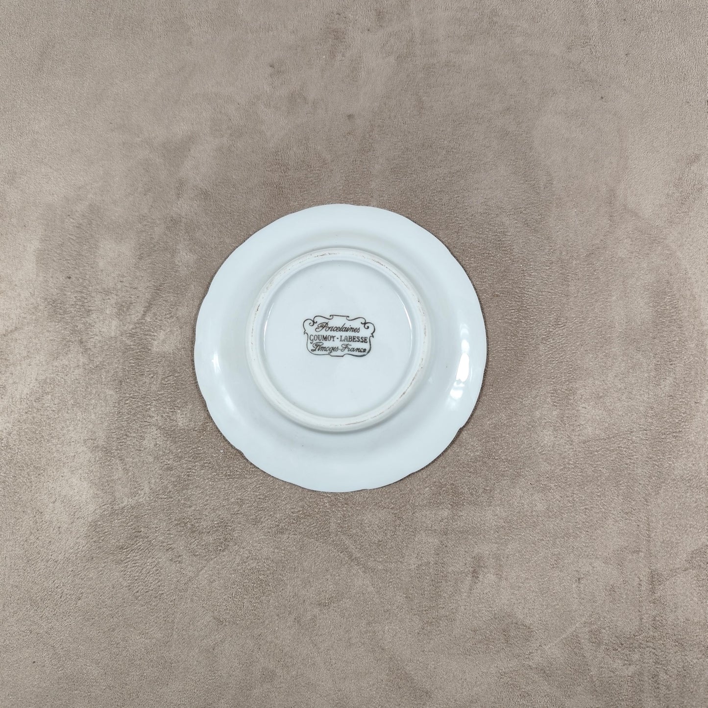 Cendrier publicitaire La Populaire Paris Assurance Vie en porcelaine de Limoges vintage Made in France 1950
