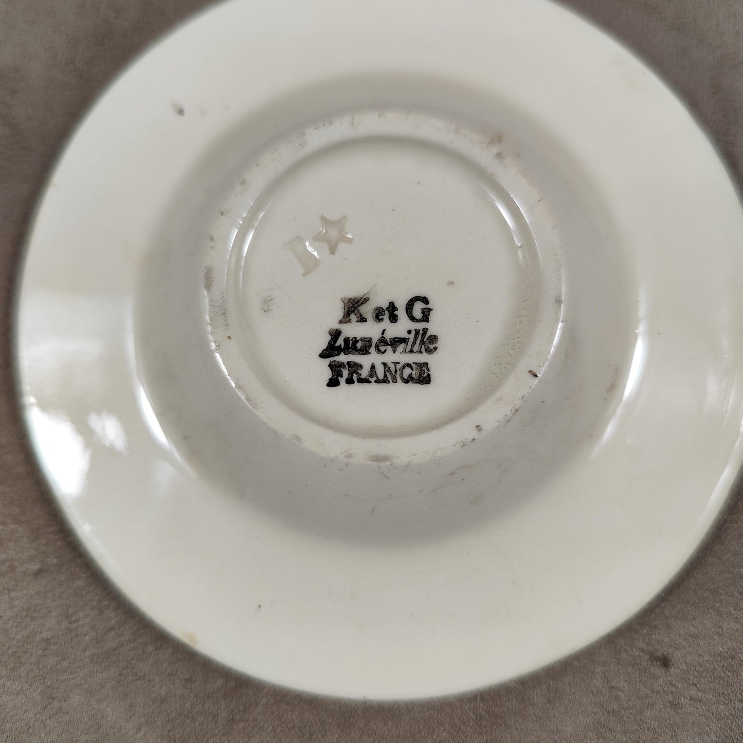 Cendrier publicitaire en faience Champagne Henri Abbelé par Keller et Guerin Made in France Vintage 1970