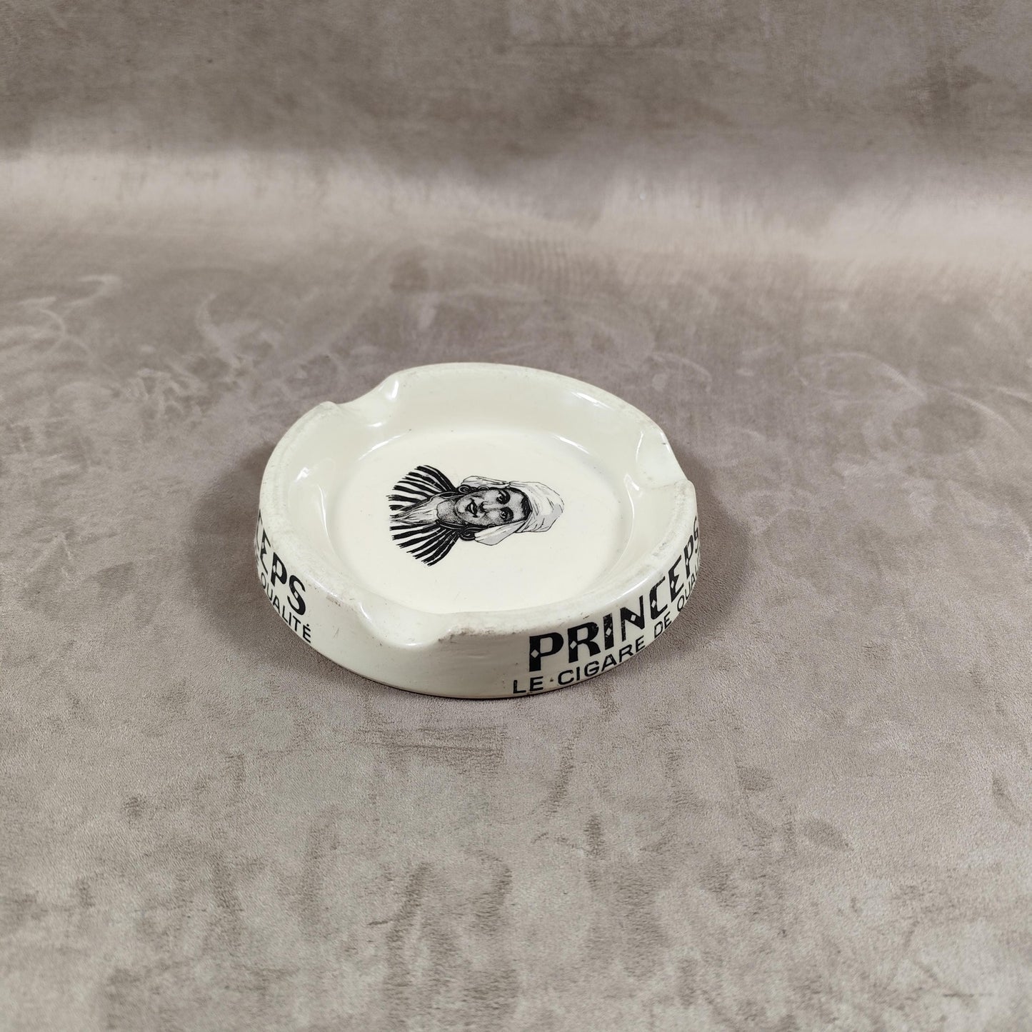 Cendrier publicitaire Princeps le cigare de qualité en faience Made in Belgium Vintage 1900
