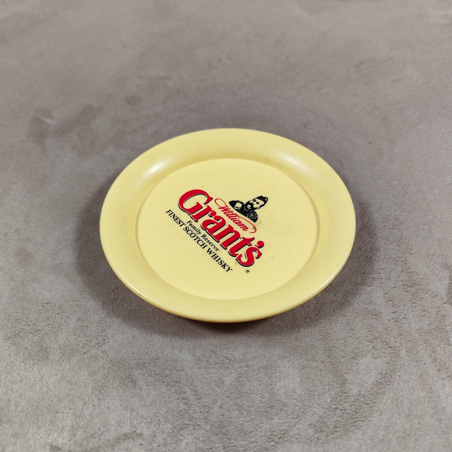 Cendrier ramasse monnaie Grant's vintage en plastique jaune Années 1980
