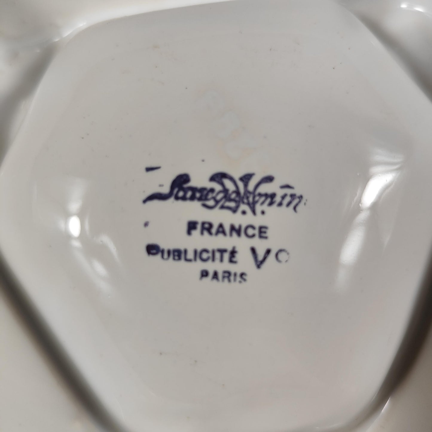 Cendrier publicitaire MARTINI en porcelaine de Sarreguemines Made in France vintage 1980