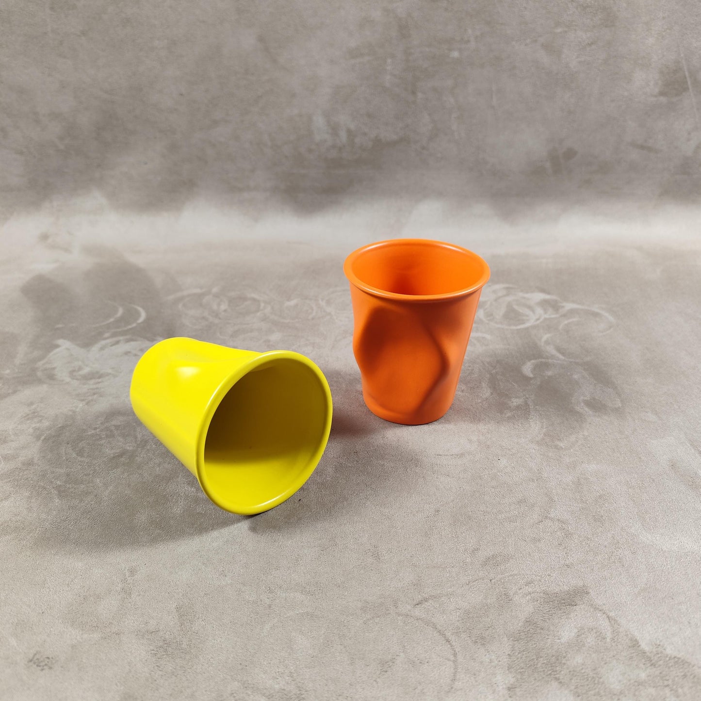 Lot de 2 grand gobelet Froissé REVOL en céramique, Made in France, Vintage 2000