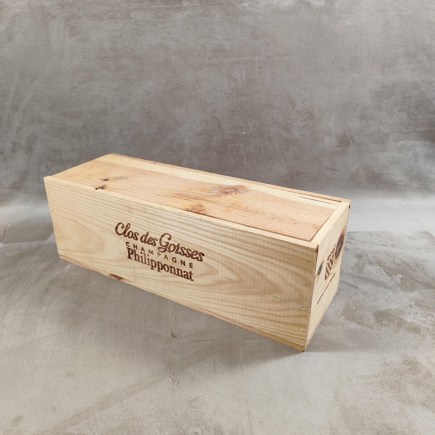 Caisse en bois Champagne Philipponnat Clos Des Goisses Made in France Années 1980