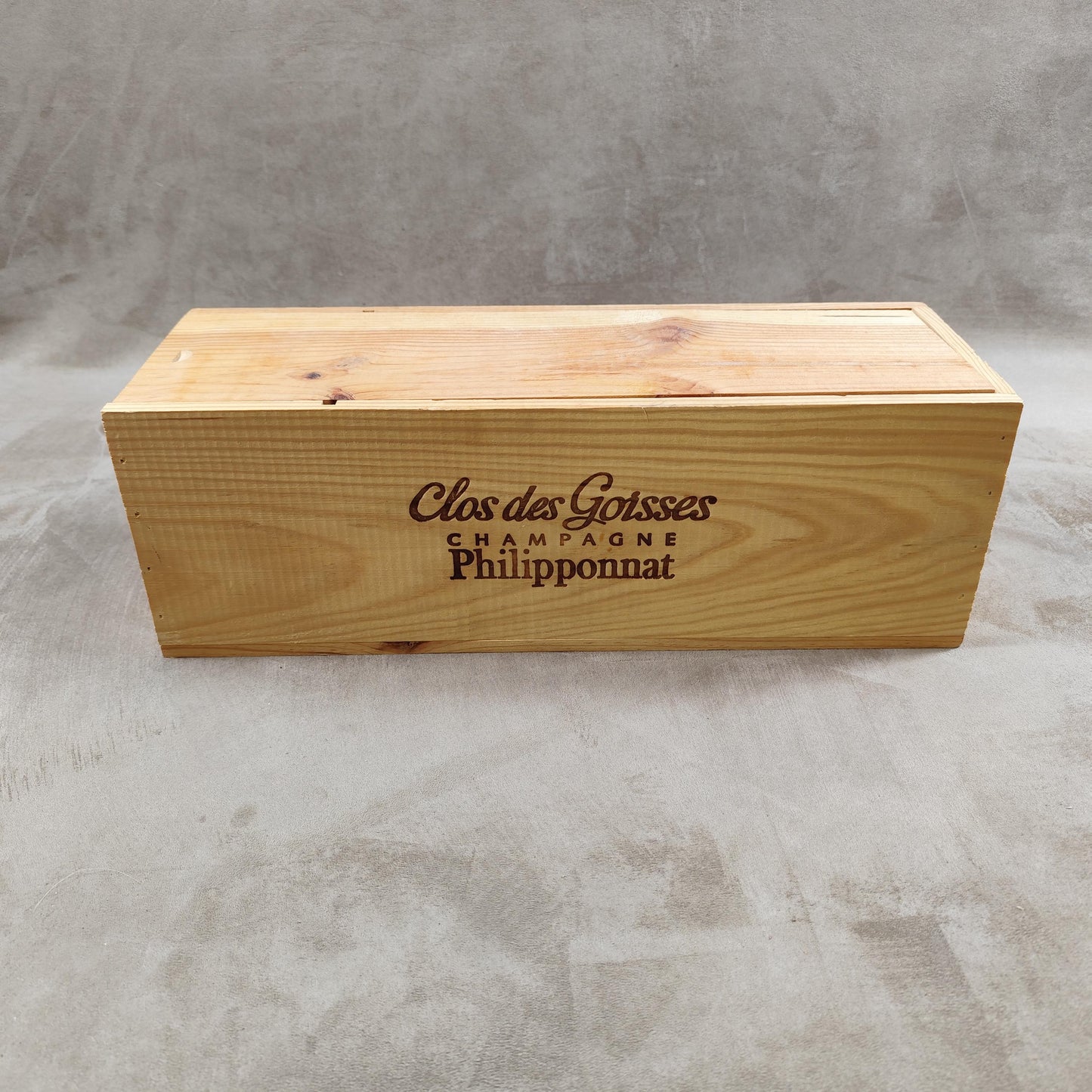 Caisse en bois Champagne Philipponnat Clos Des Goisses Made in France Années 1980