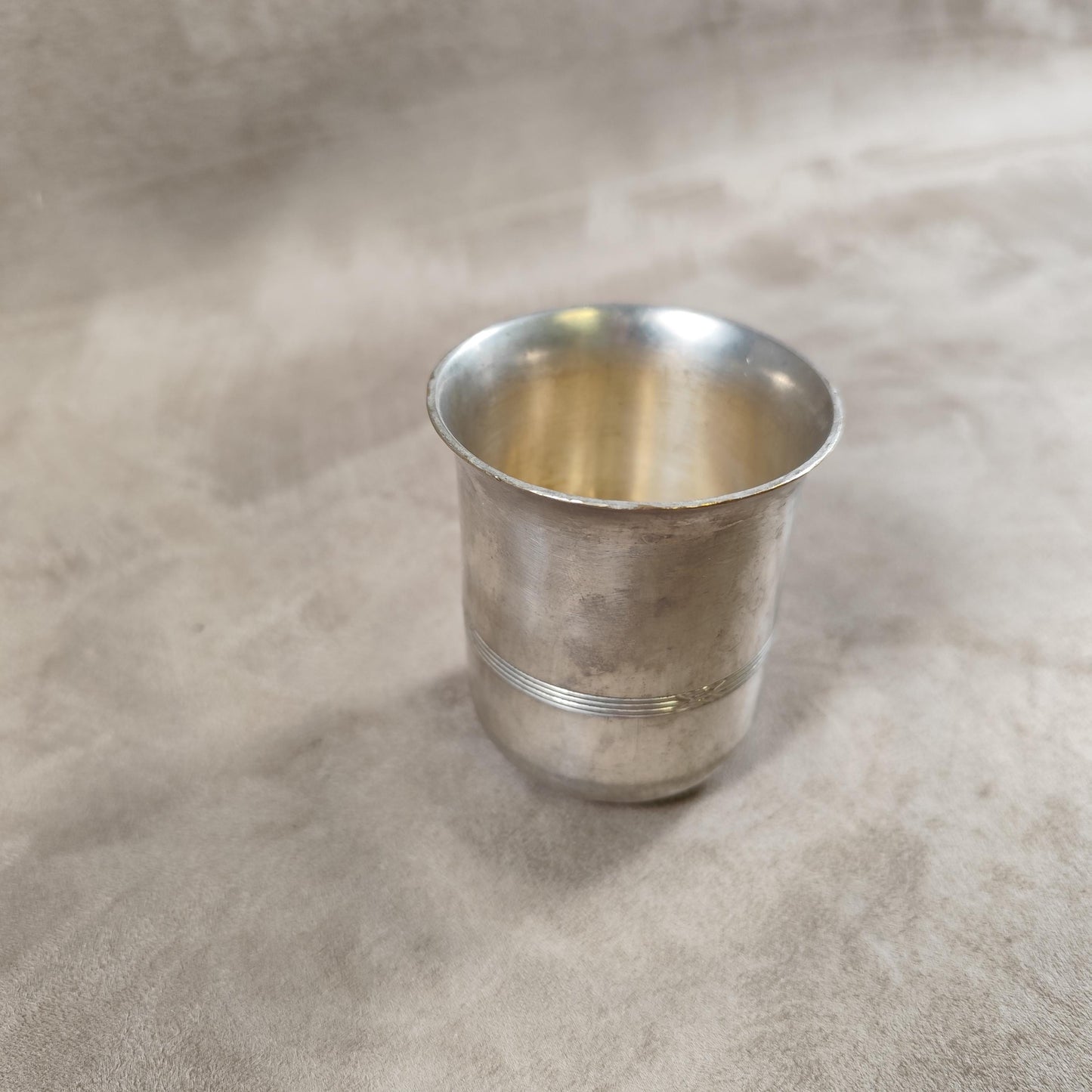 Timbale de baptêmes en métal argenté Made in France Vintage 1980