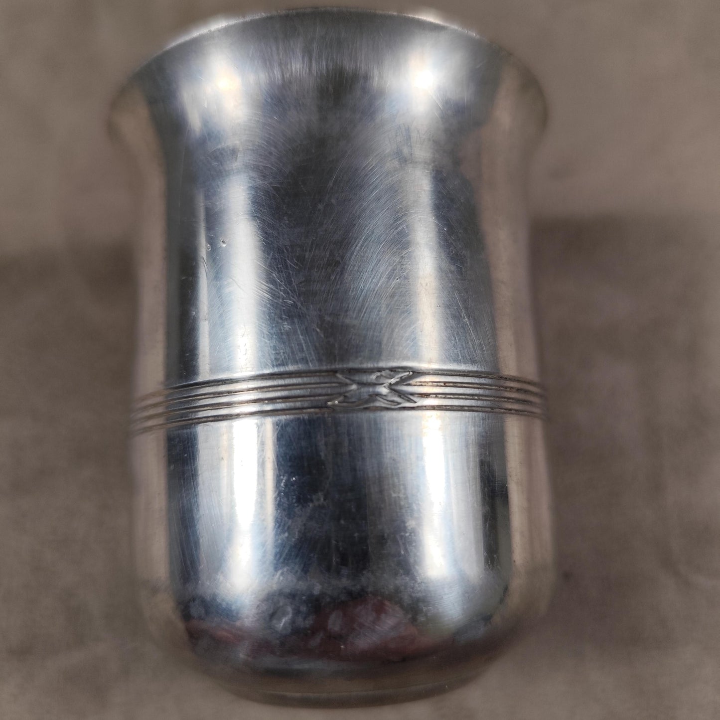 Timbale de baptêmes en métal argenté Made in France Vintage 1980