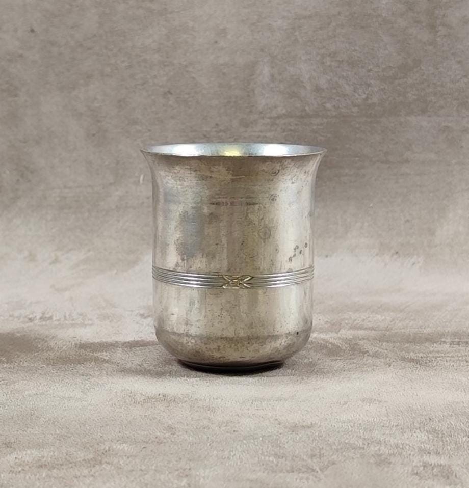 Timbale de baptêmes en métal argenté Made in France Vintage 1980
