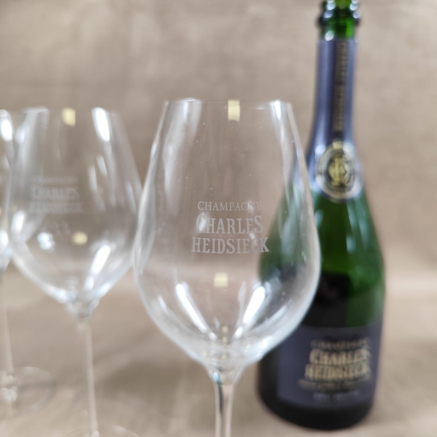 Lot de 6 flutes à champagne Charles Heidsieck Made in France Vintage 1980