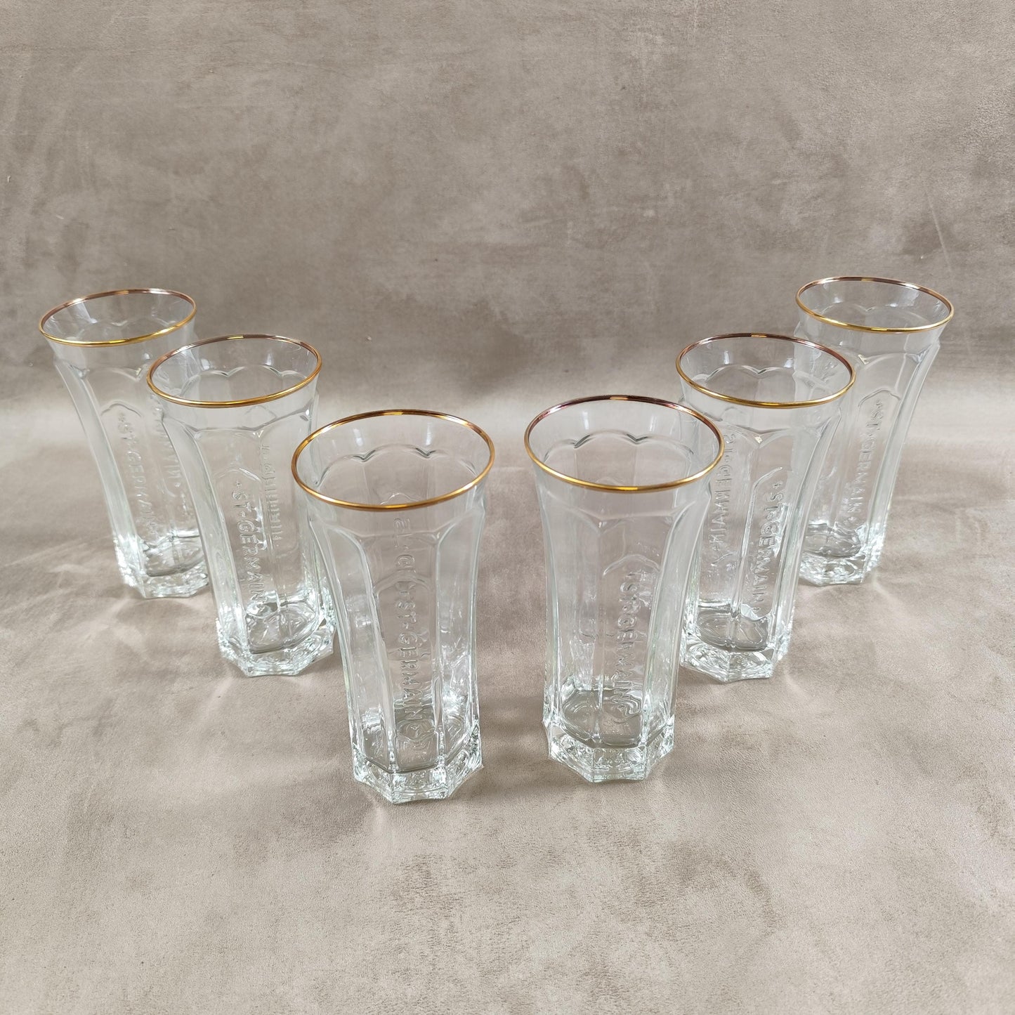 RARE Lot de 6 verres St Germain Liqueur de fleur de Sureau en verre Made in France Vintage 2000