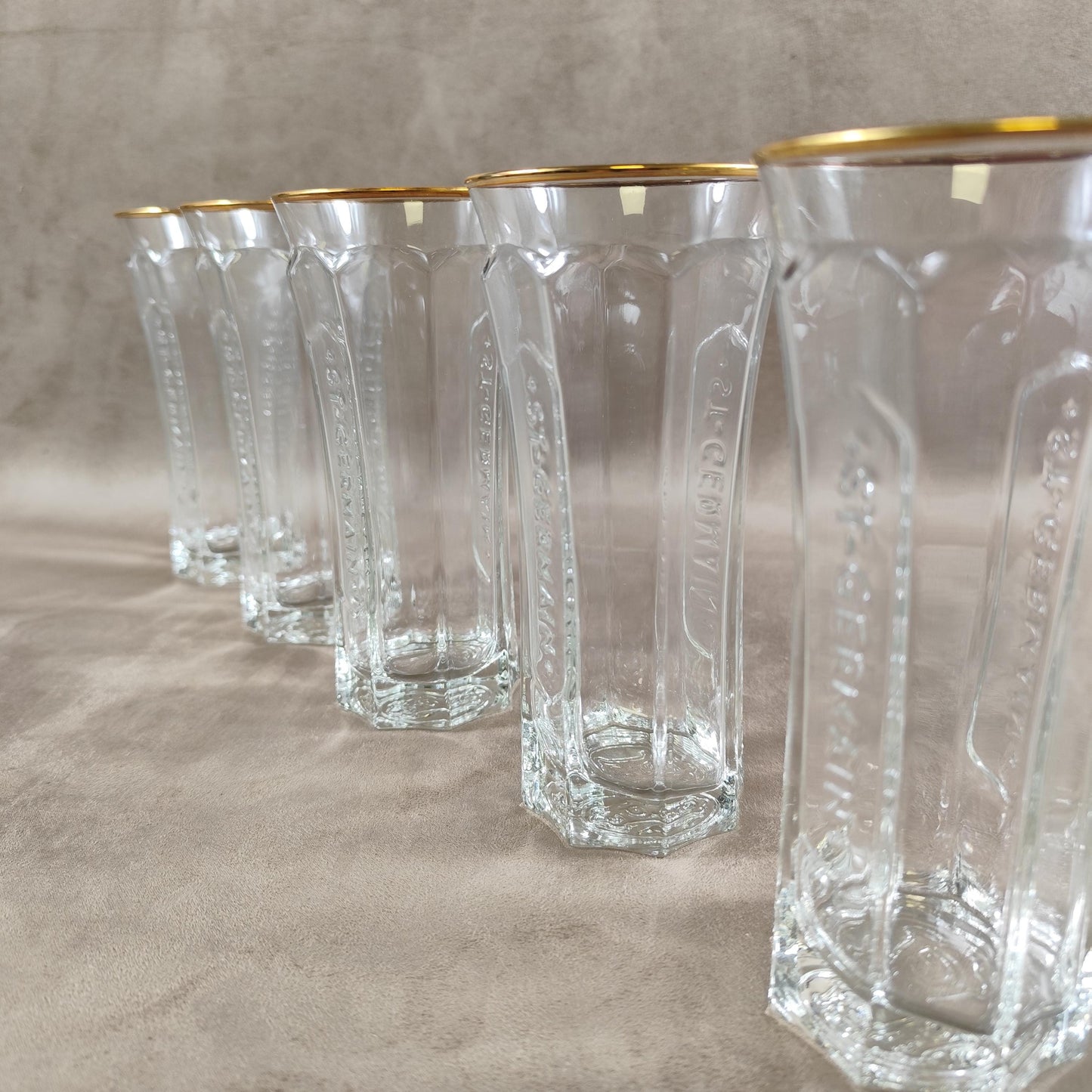 RARE Lot de 6 verres St Germain Liqueur de fleur de Sureau en verre Made in France Vintage 2000