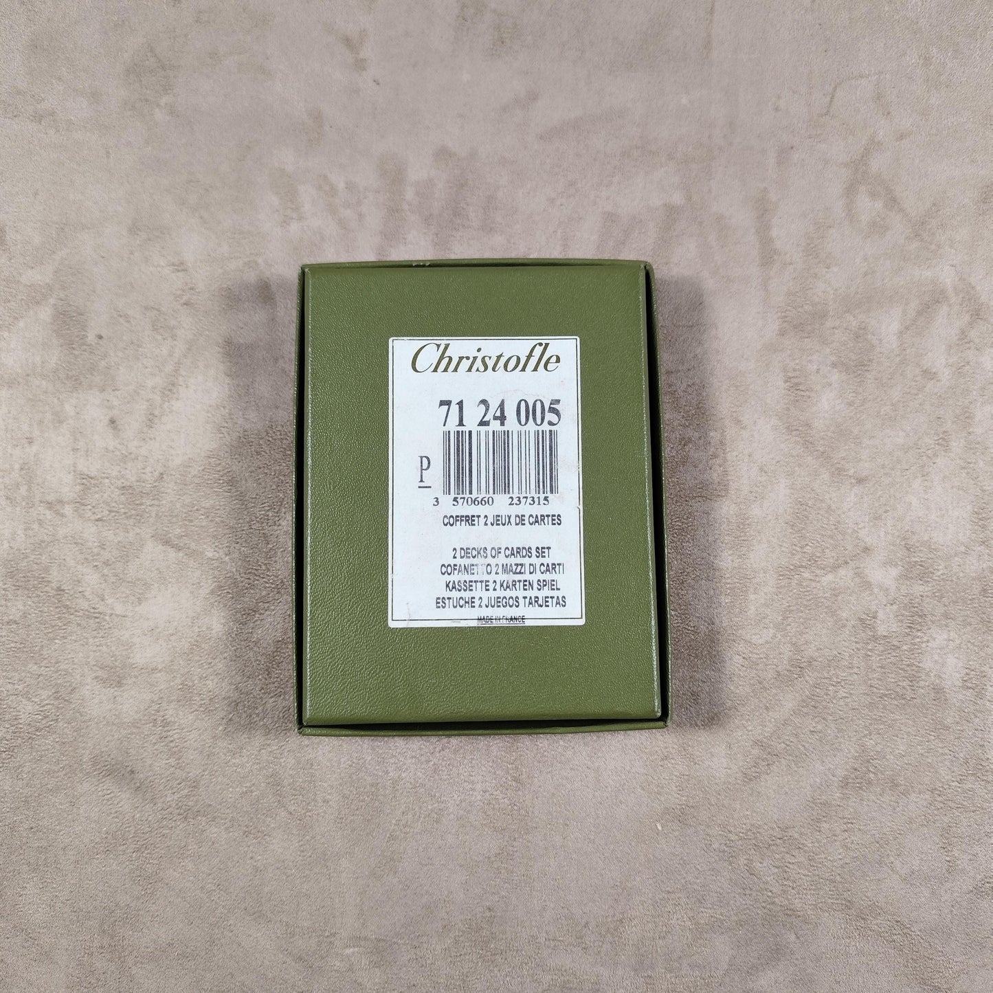 Ensemble de 2 jeux de carte à jouer tranche argenté Christofle Made in France Vintage 1980