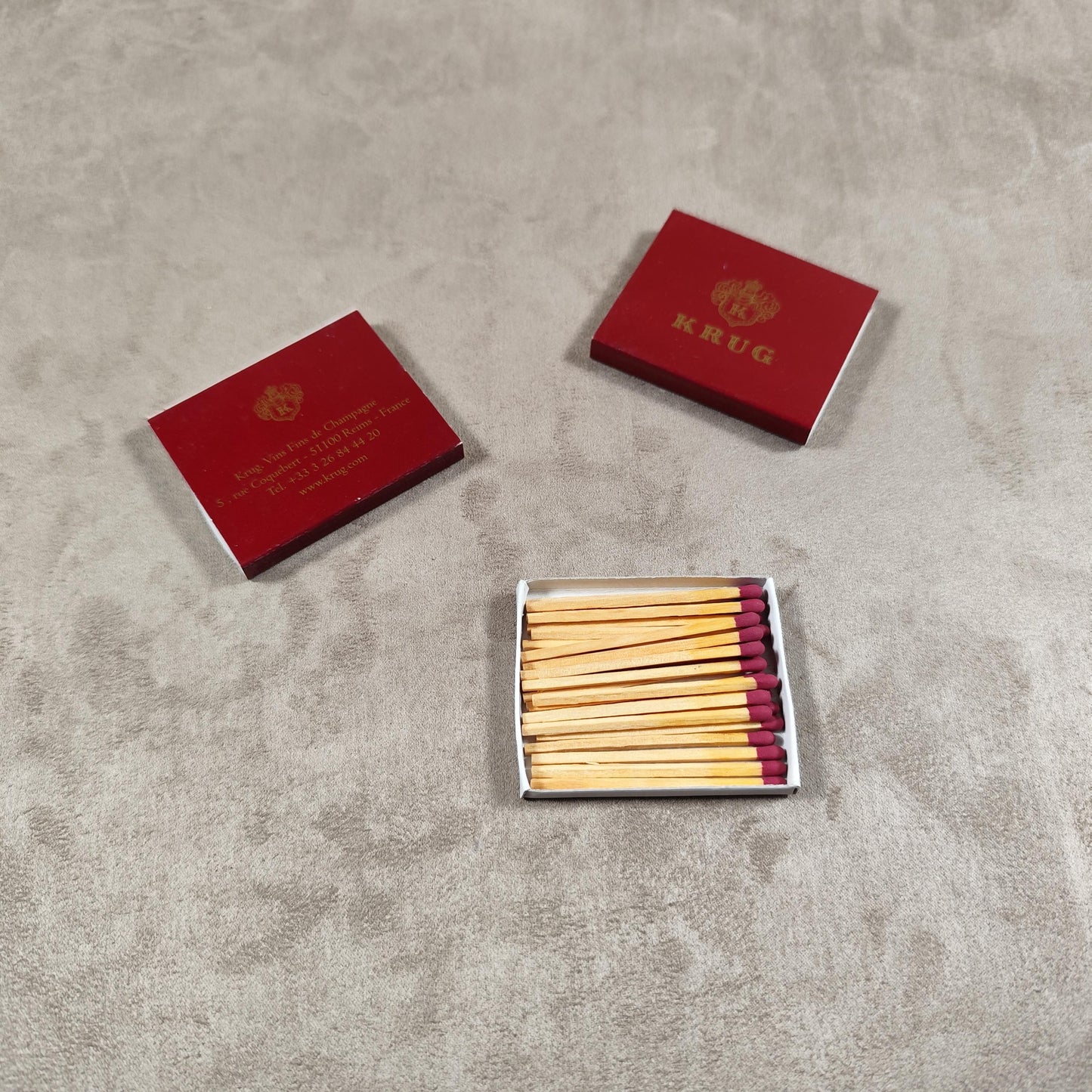 Lot de 5 boites d'allumettes Champagne KRUG Made in France Vintage 1960