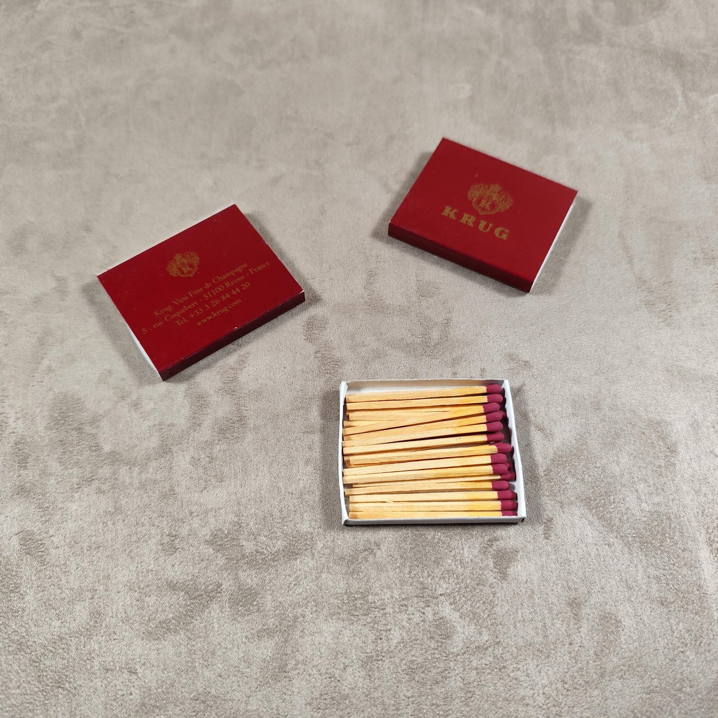 Lot de 5 boites d'allumettes Champagne KRUG Made in France Vintage 1960