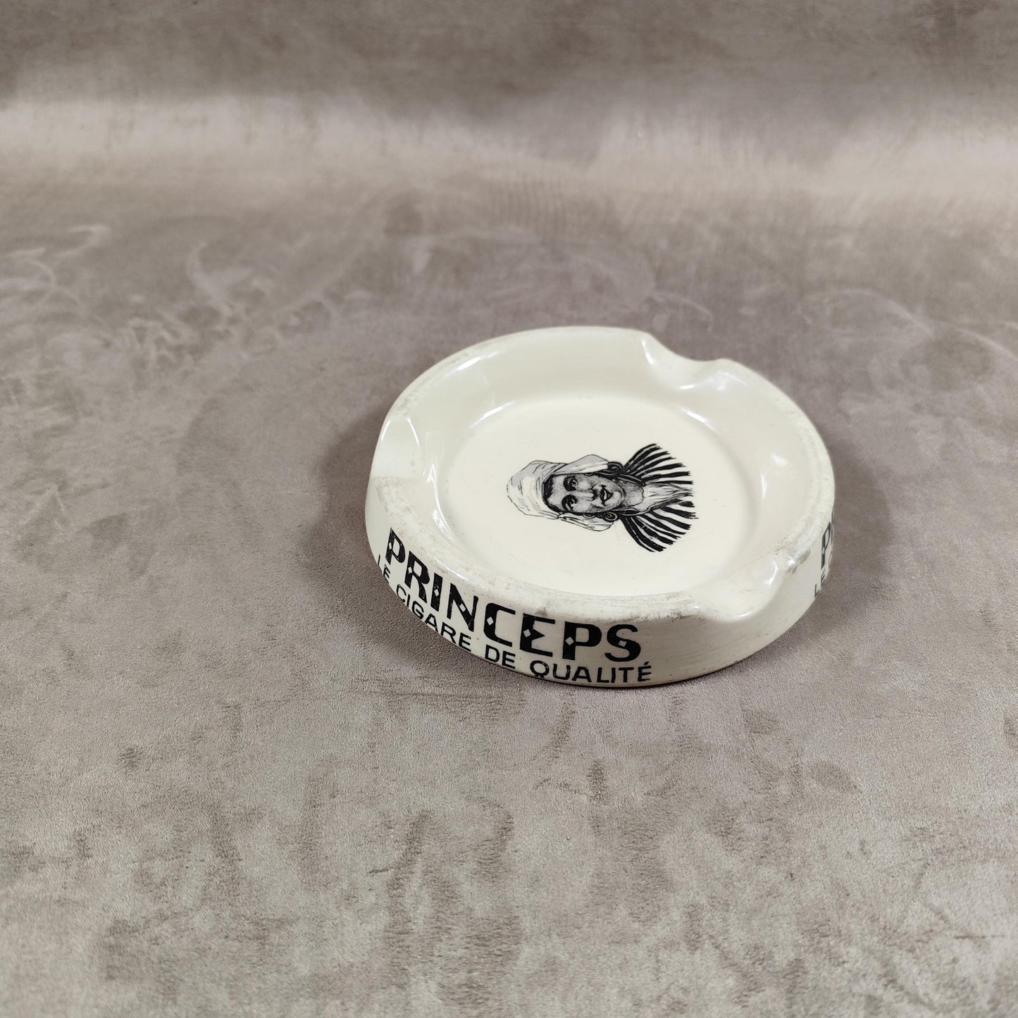 Cendrier publicitaire Princeps le cigare de qualité en faience Made in Belgium Vintage 1900
