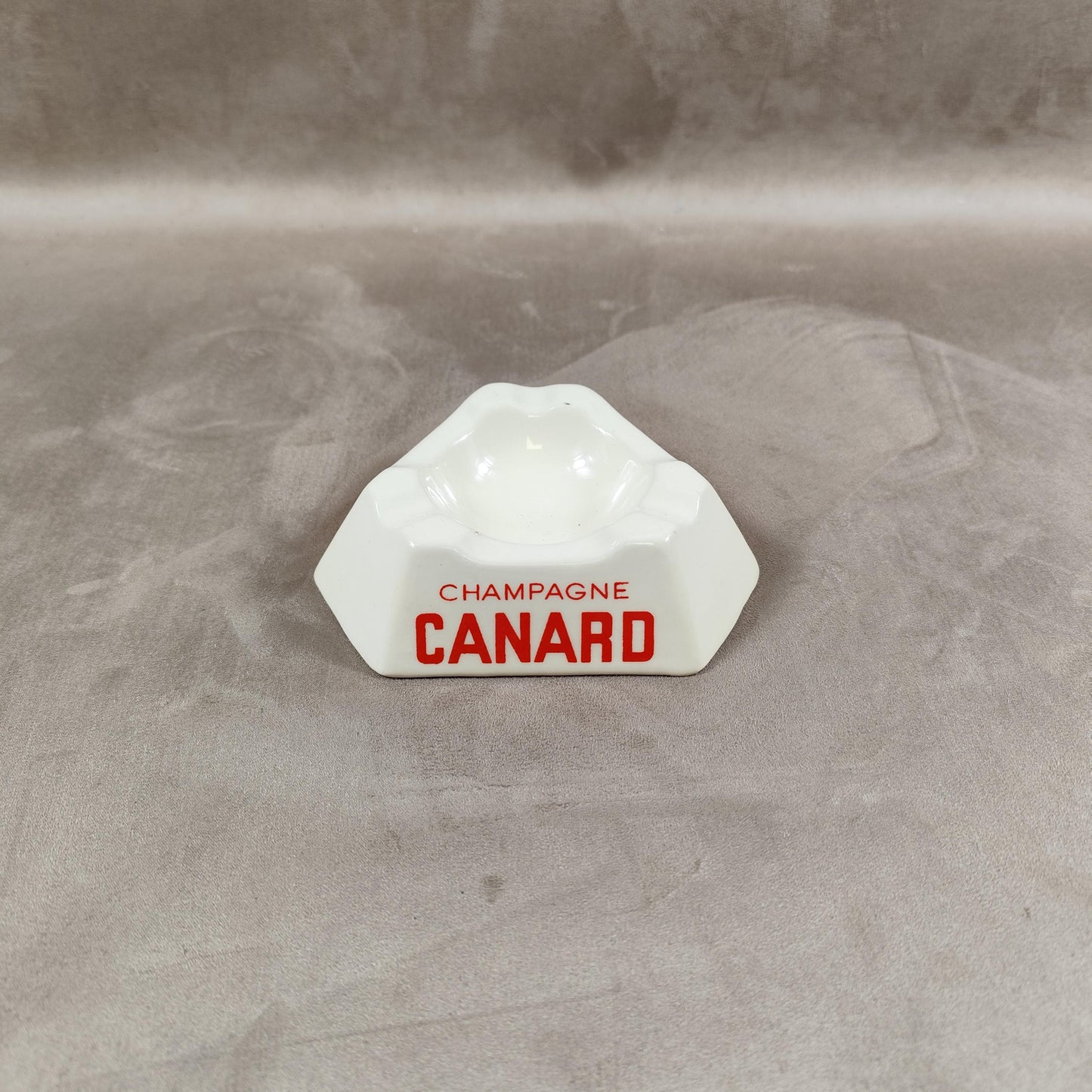Cendrier publicitaire en faience Champagne CANARD Made in France Vintage 1900