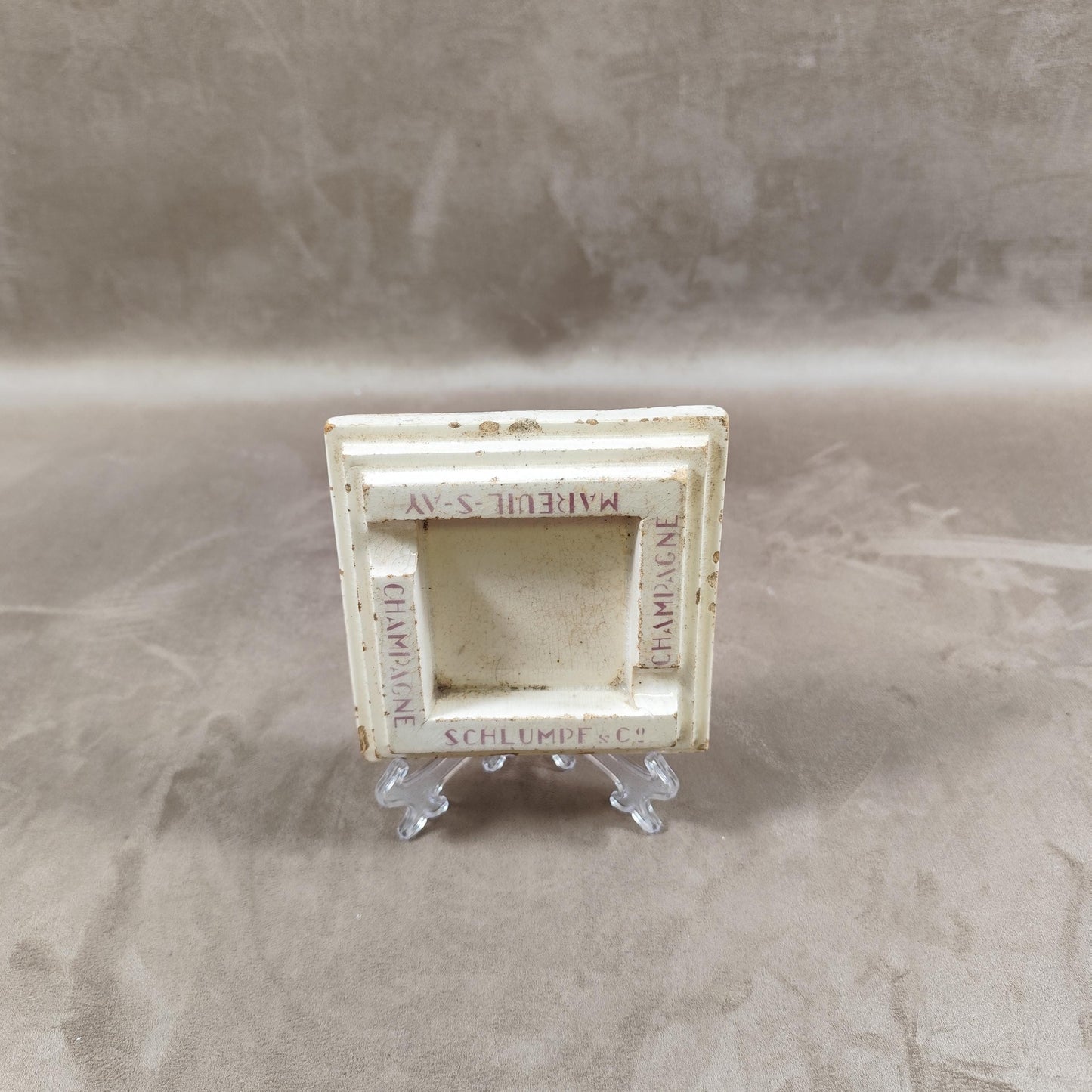 RARE Cendrier champagne Schlumpf & co en faience Made in France Vintage 1950