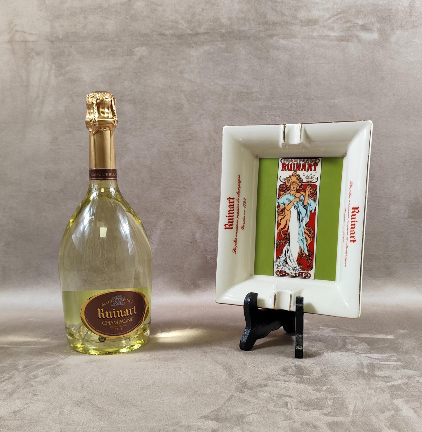 RARE Cendrier Publicitaire Champagne Ruinart Made in France Vintage 1970