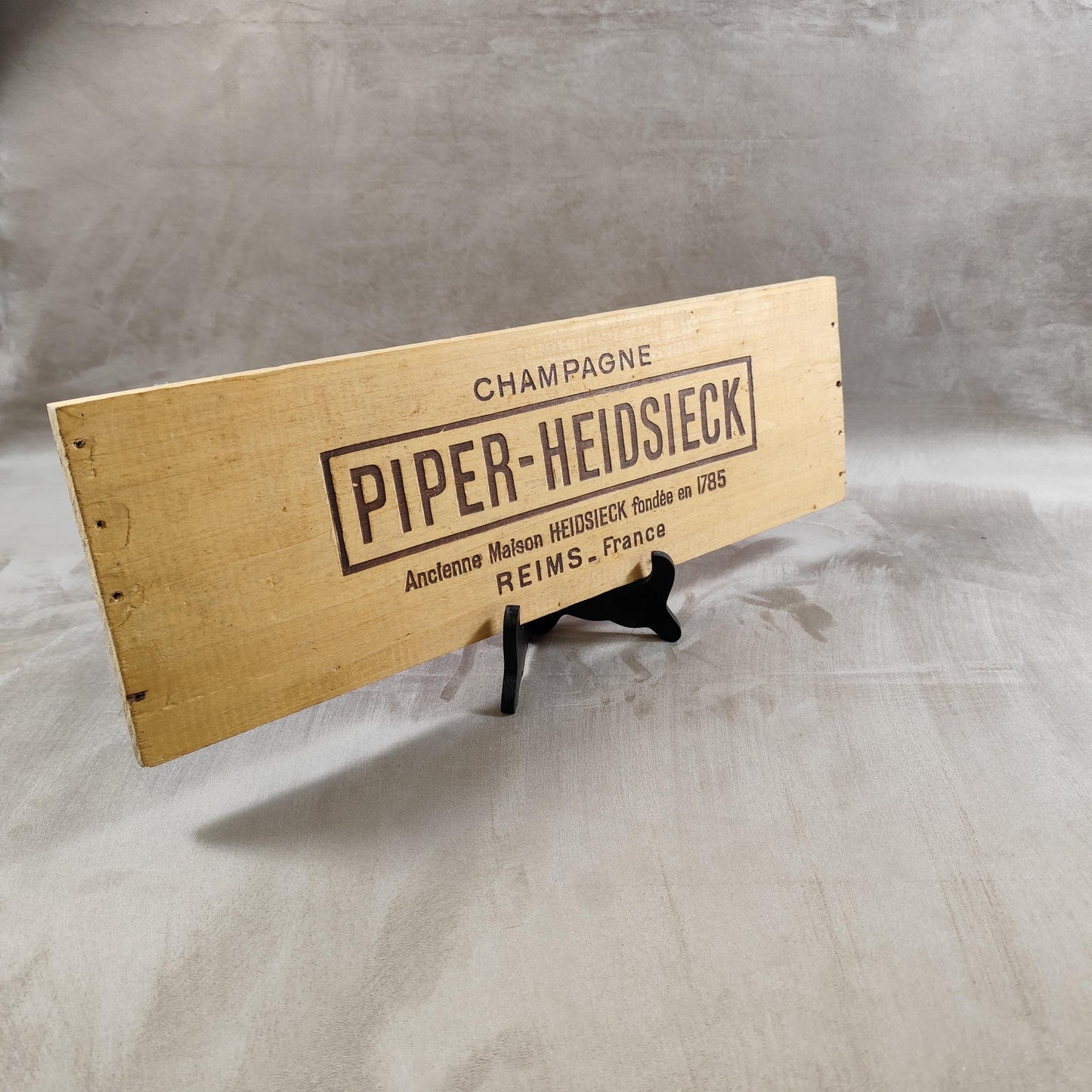 Planche de boite pour bouteilles de champagne Piper Heidsieck Made in France Années 1980