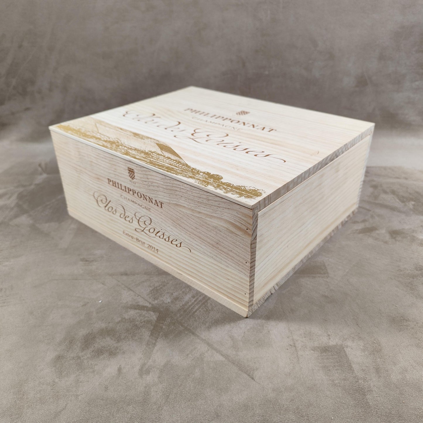 Caisse en bois Champagne Philipponnat Clos Des Goisses Made in France Années 1980