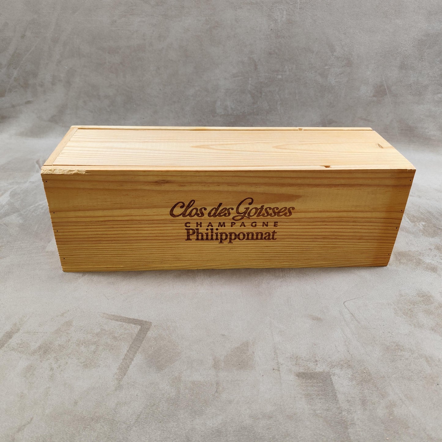 Caisse en bois Champagne Philipponnat Clos Des Goisses Made in France Années 1980