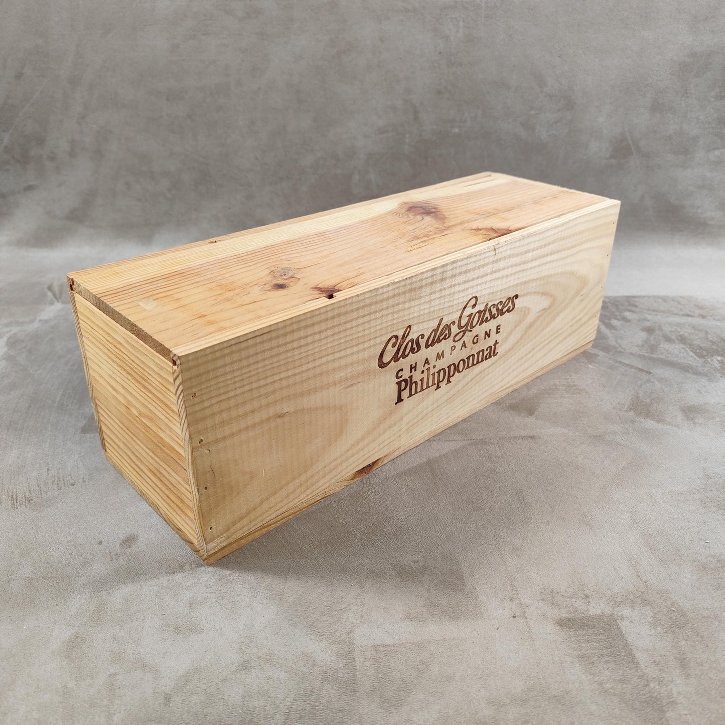 Caisse en bois Champagne Philipponnat Clos Des Goisses Made in France Années 1980