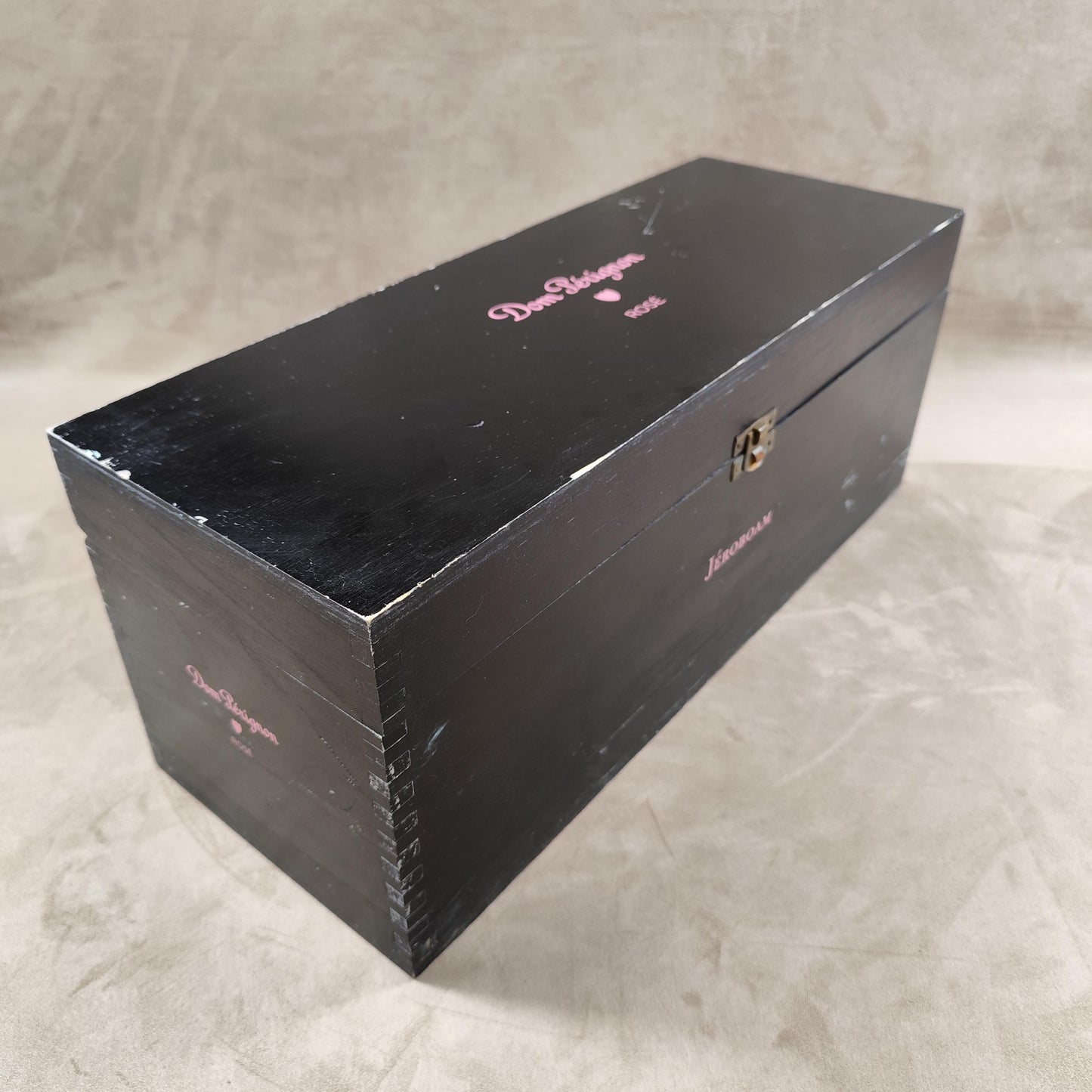 Caisse en bois pour Jéroboam de champagne Rosé Dom Pérignon Made in France Années 1980