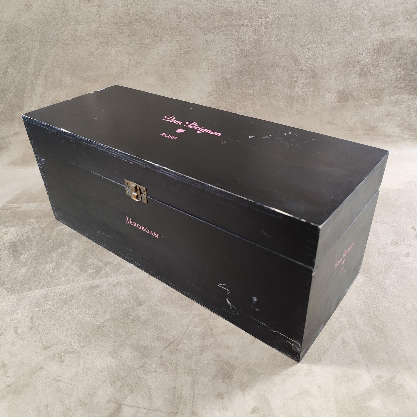 Caisse en bois pour Jéroboam de champagne Rosé Dom Pérignon Made in France Années 1980