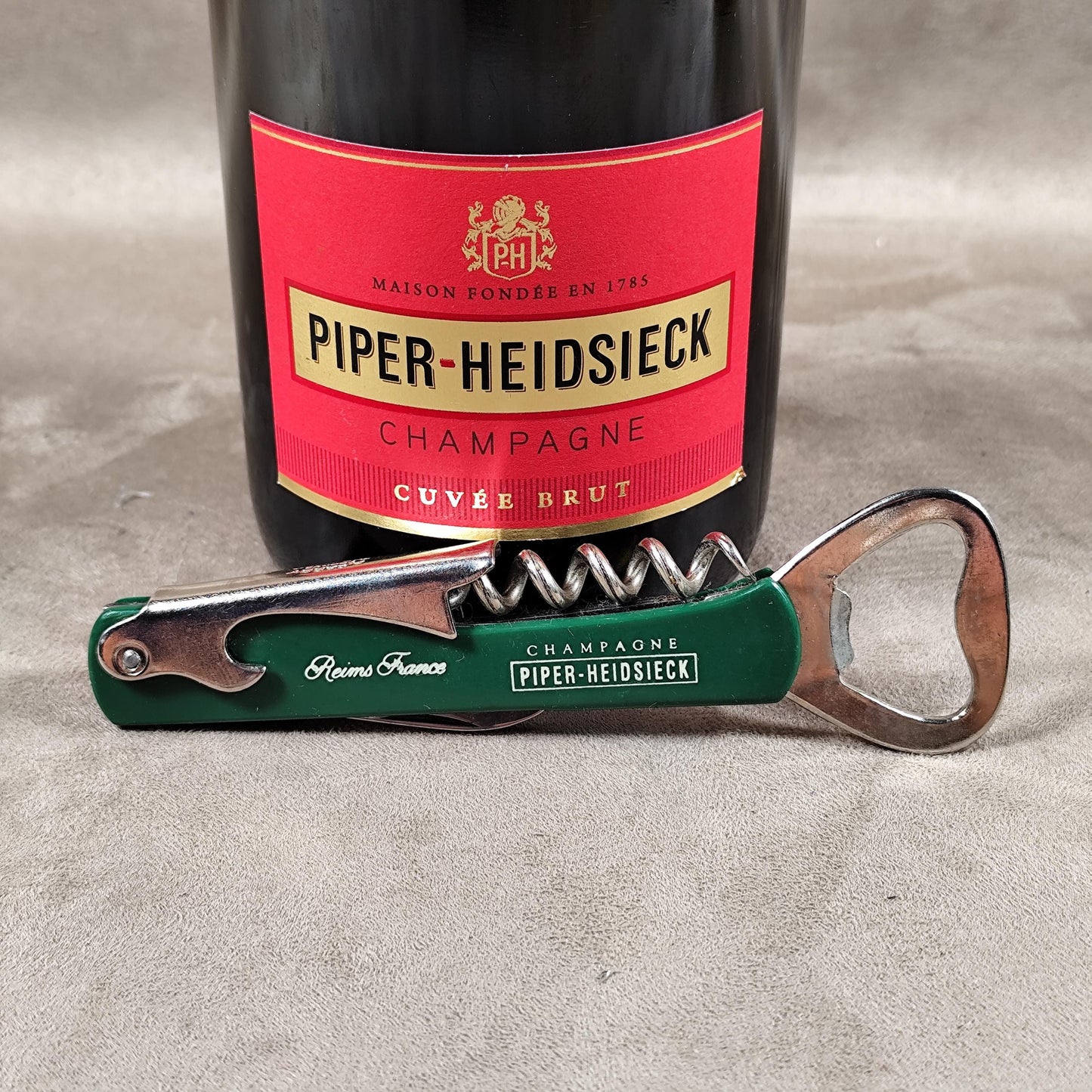 Décapsuleur, Tire-bouchon Champagne Piper-Heidsieck en plastique Made in France Vintage 1980