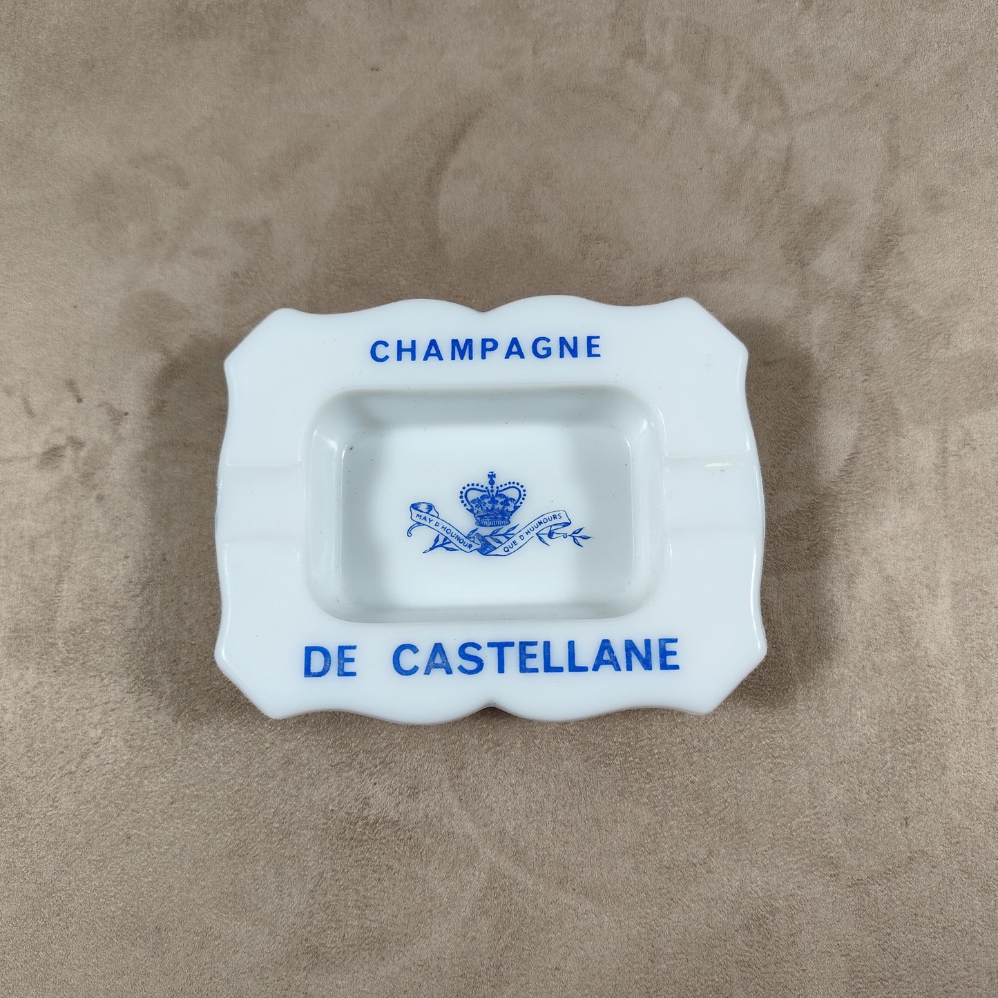 Cendrier Publicitaire Champagne De Castellane en verre Made in France Vintage 1970