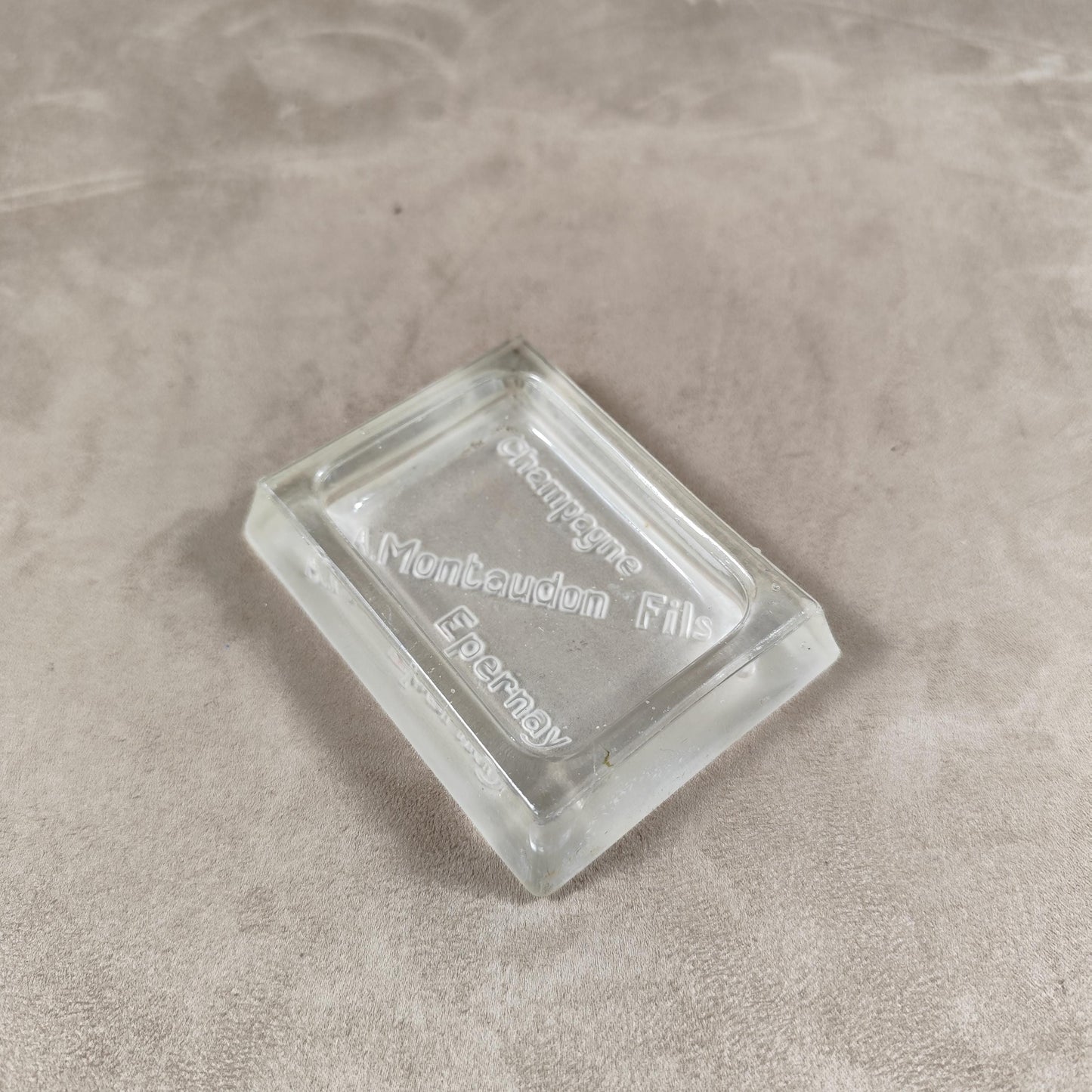 Cendrier Publicitaire Champagne Montaudon Fils en verre Made in France Vintage 1970