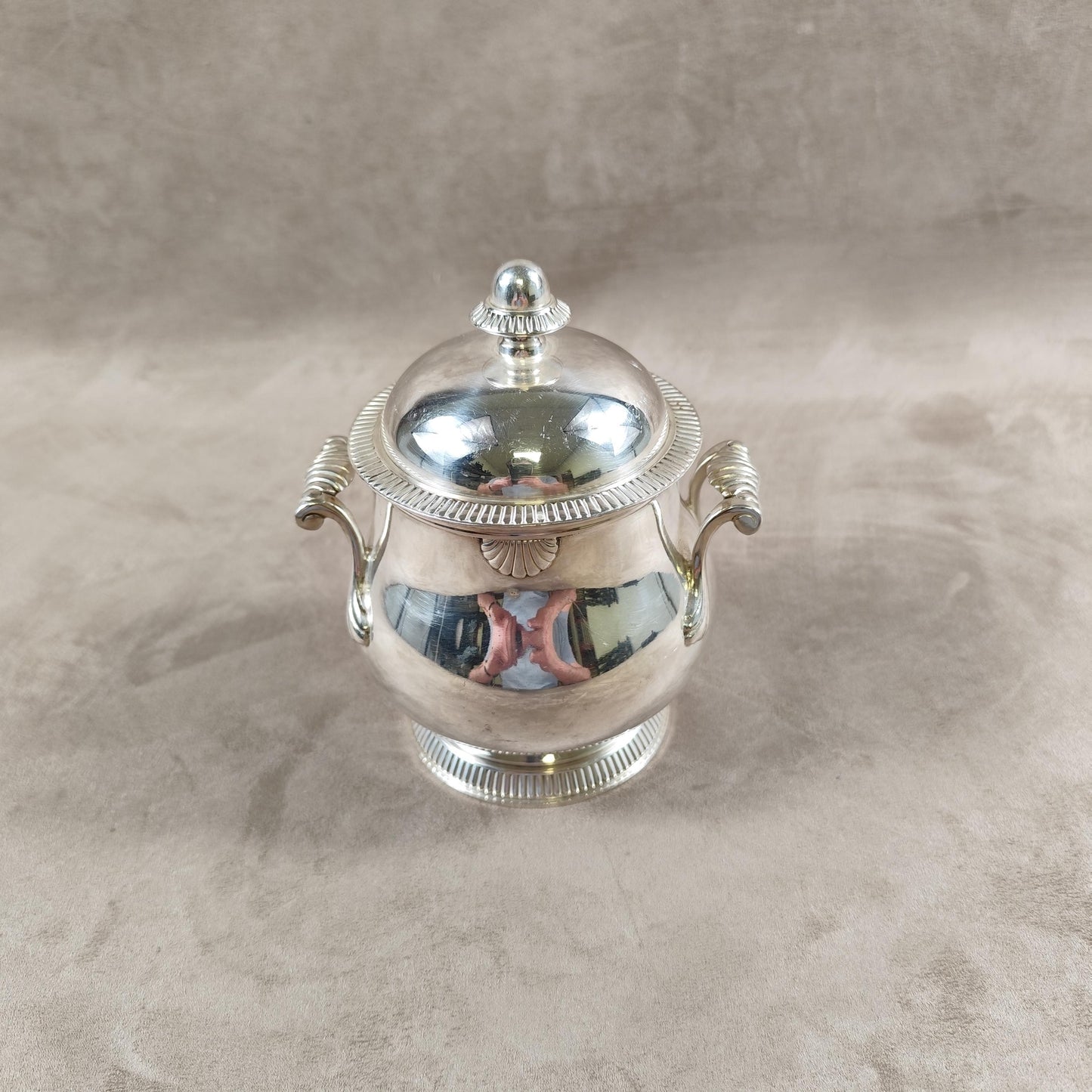 Sucrier en métal argenté Ercuis Made in France Vintage 1900