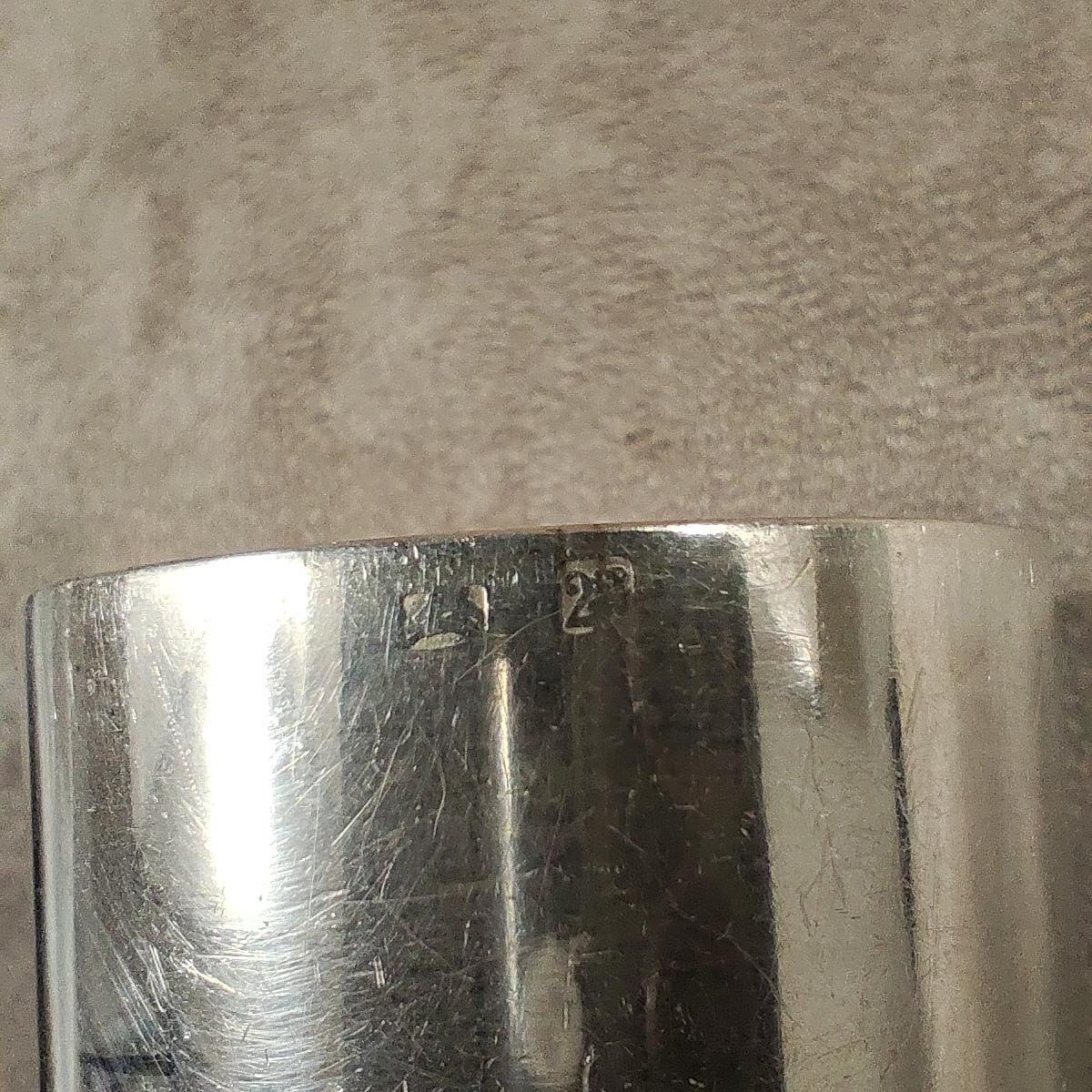 Rond de Serviette en Métal Argenté avec blason Made in France Vintage 1900