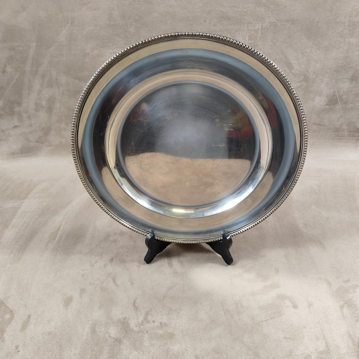 Plat en métal argenté ancien avec poinçon d'orfèvre Made in France Vintage 1900