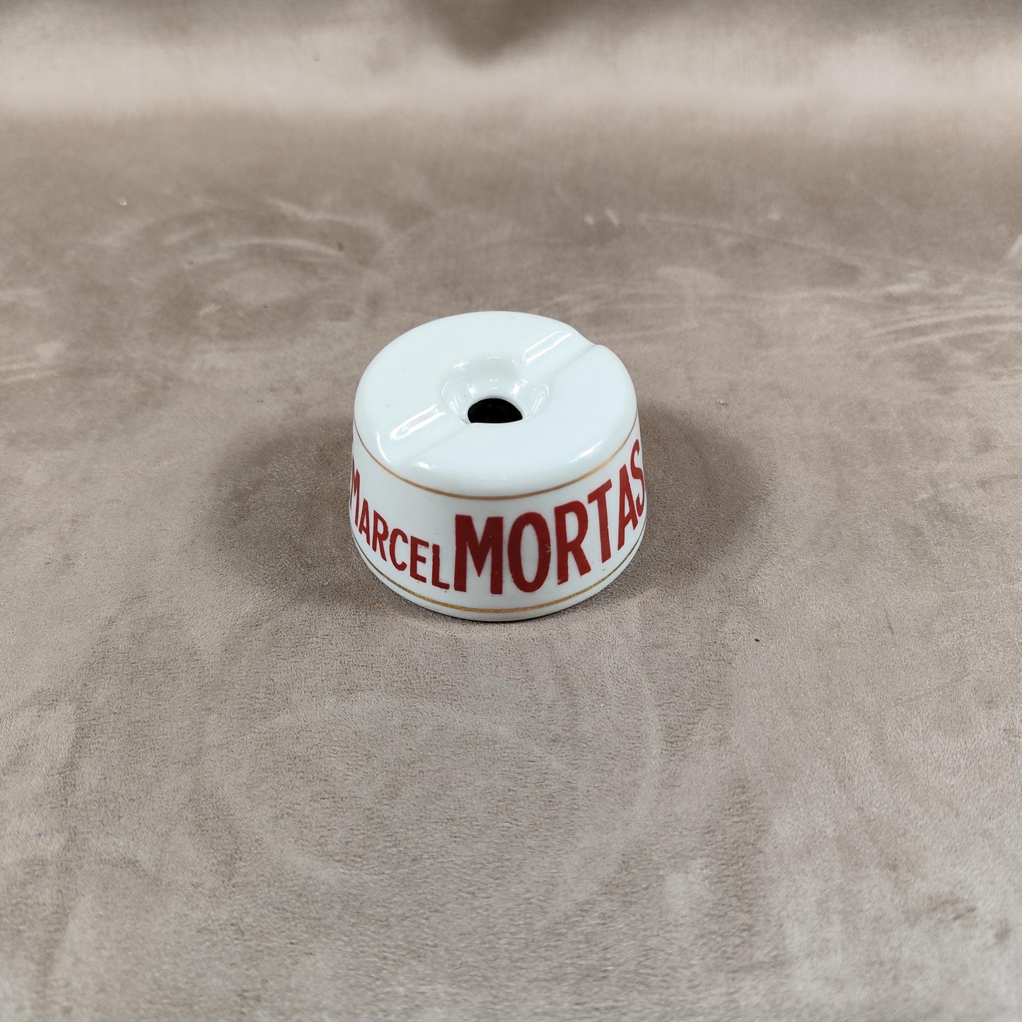 RARE Cendrier Publicitaire Champagne Marcel Mortas Epernay en faience Made in France Vintage 1970