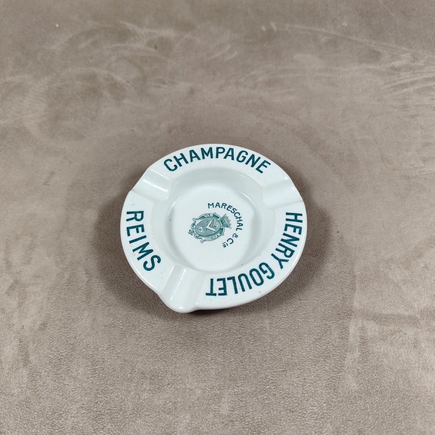 VERY RARE Cendrier Champagne Henry Goulet par Sarreguemines Made In France Vintage 1900