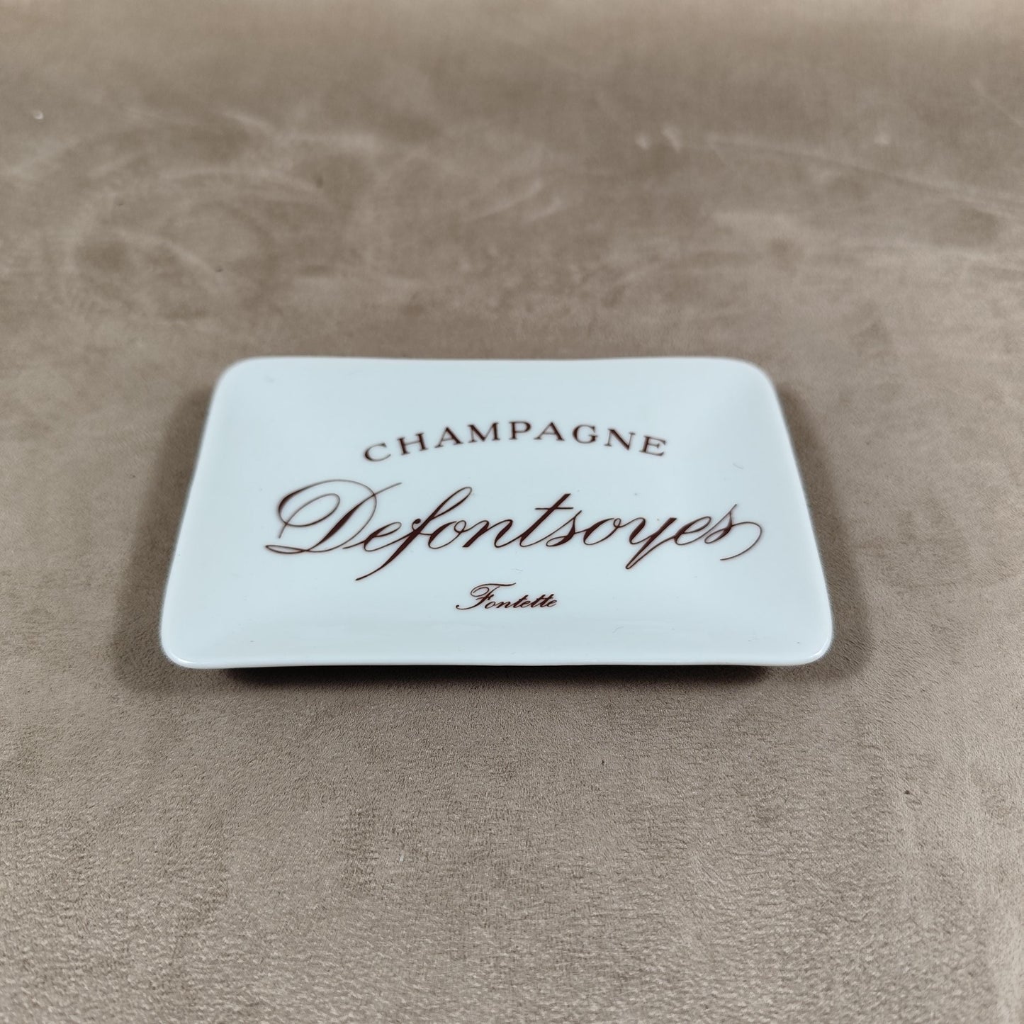 Cendrier Publicitaire Champagne Defontsoyes Fontette en faience Made in France Vintage 1970