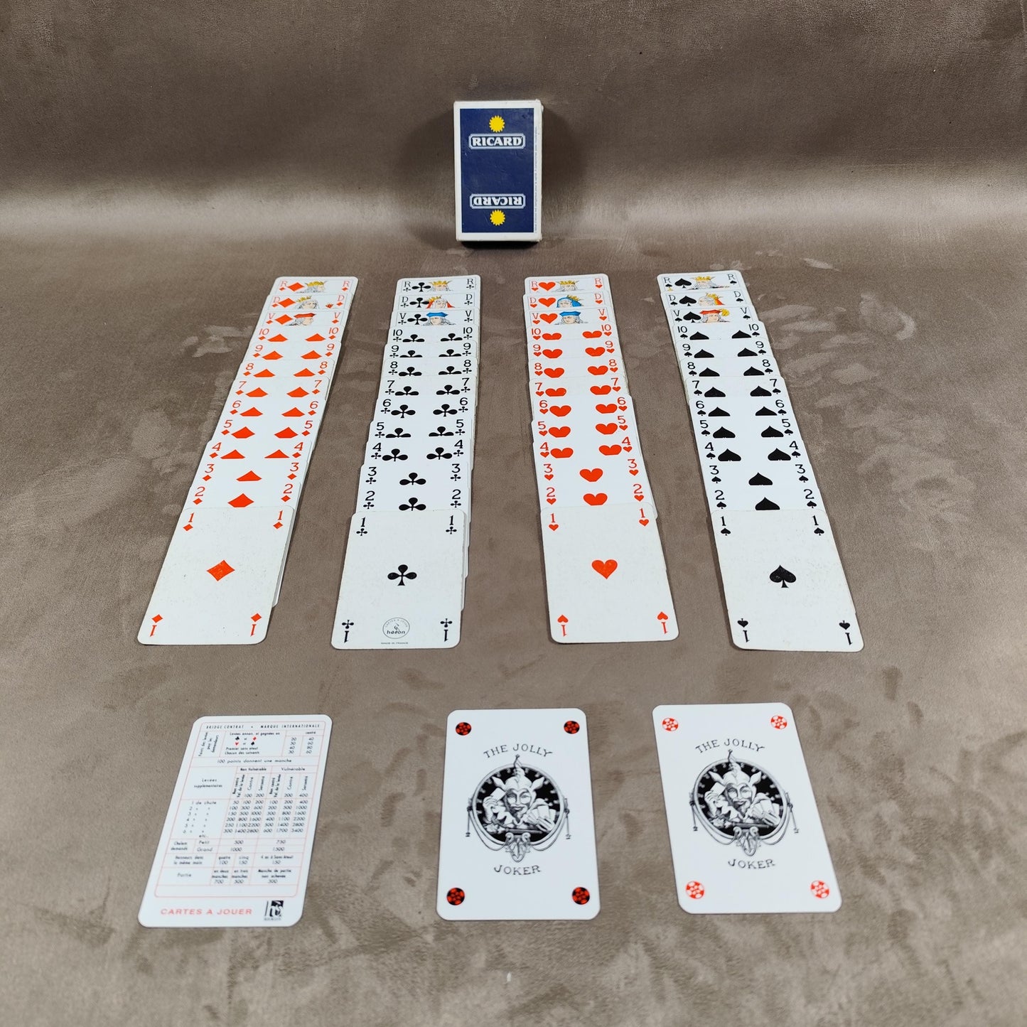 Jeu de cartes complet RICARD Made in France Vintage 1980