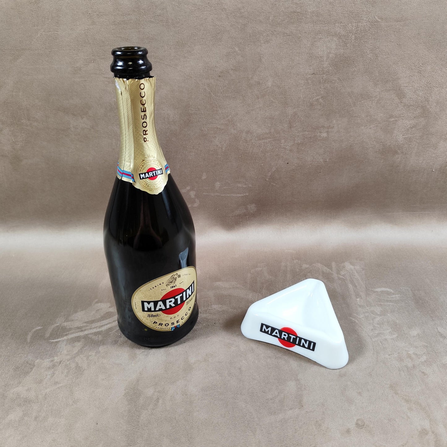Cendrier publicitaire MARTINI en verre Made in France vintage 1980