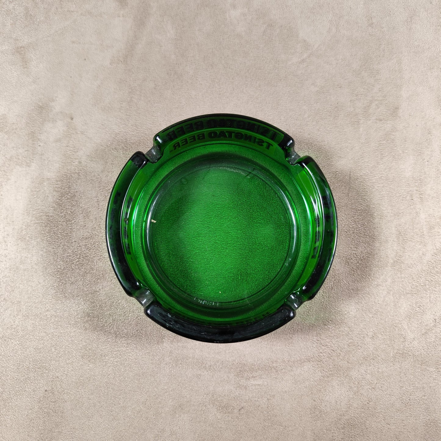 Cendrier Publicitaire Bière Tsingtao en verre Made in France Vintage 1970